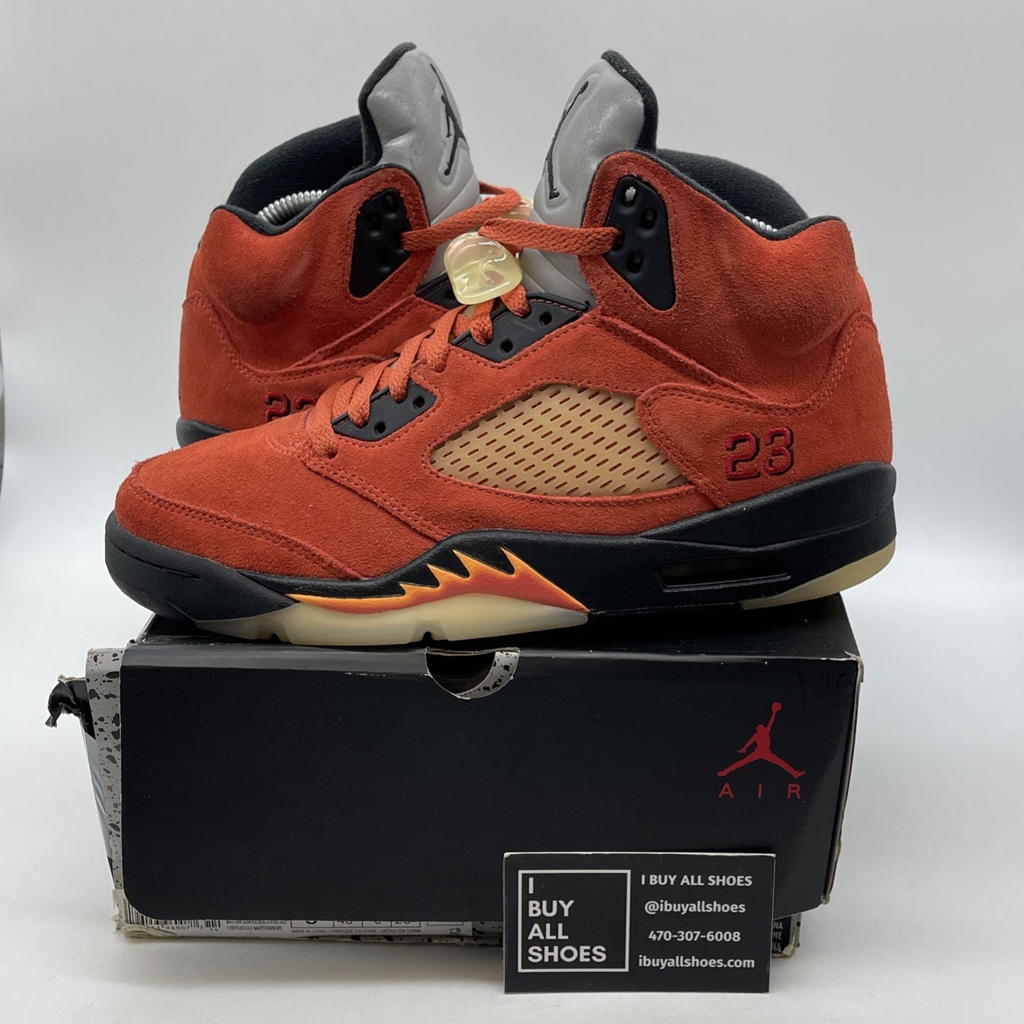 Size 9W - Air Jordan 5 Retro Dunk on Mars Orange Black Suede (DD9336-800)