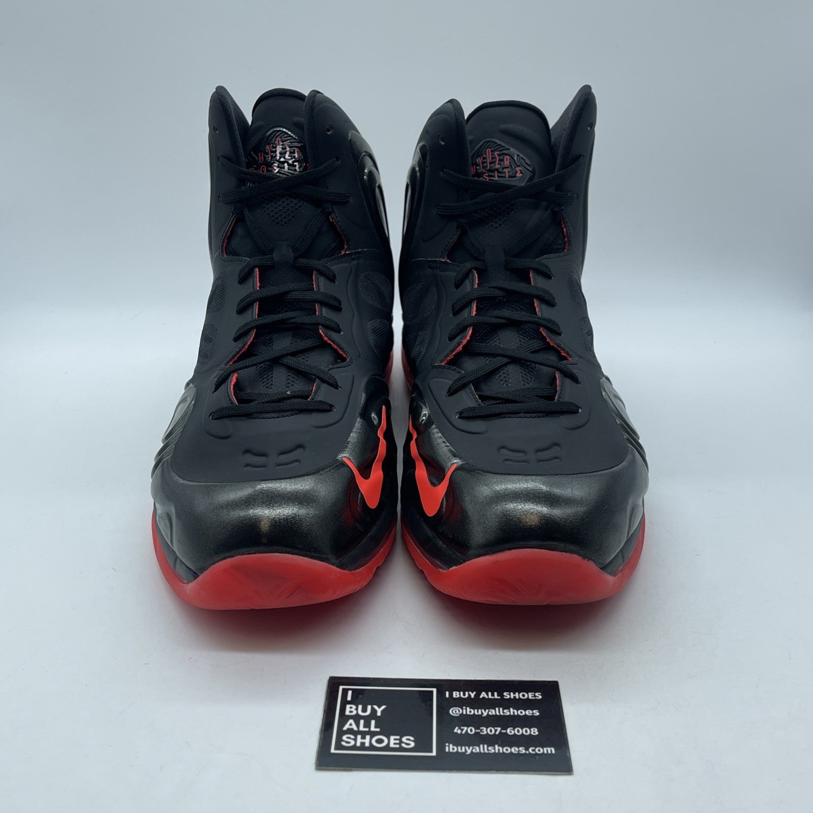 Size 13 - Nike Air Max Hyperposite Black Crimson Red Suede Leather (524862-002)