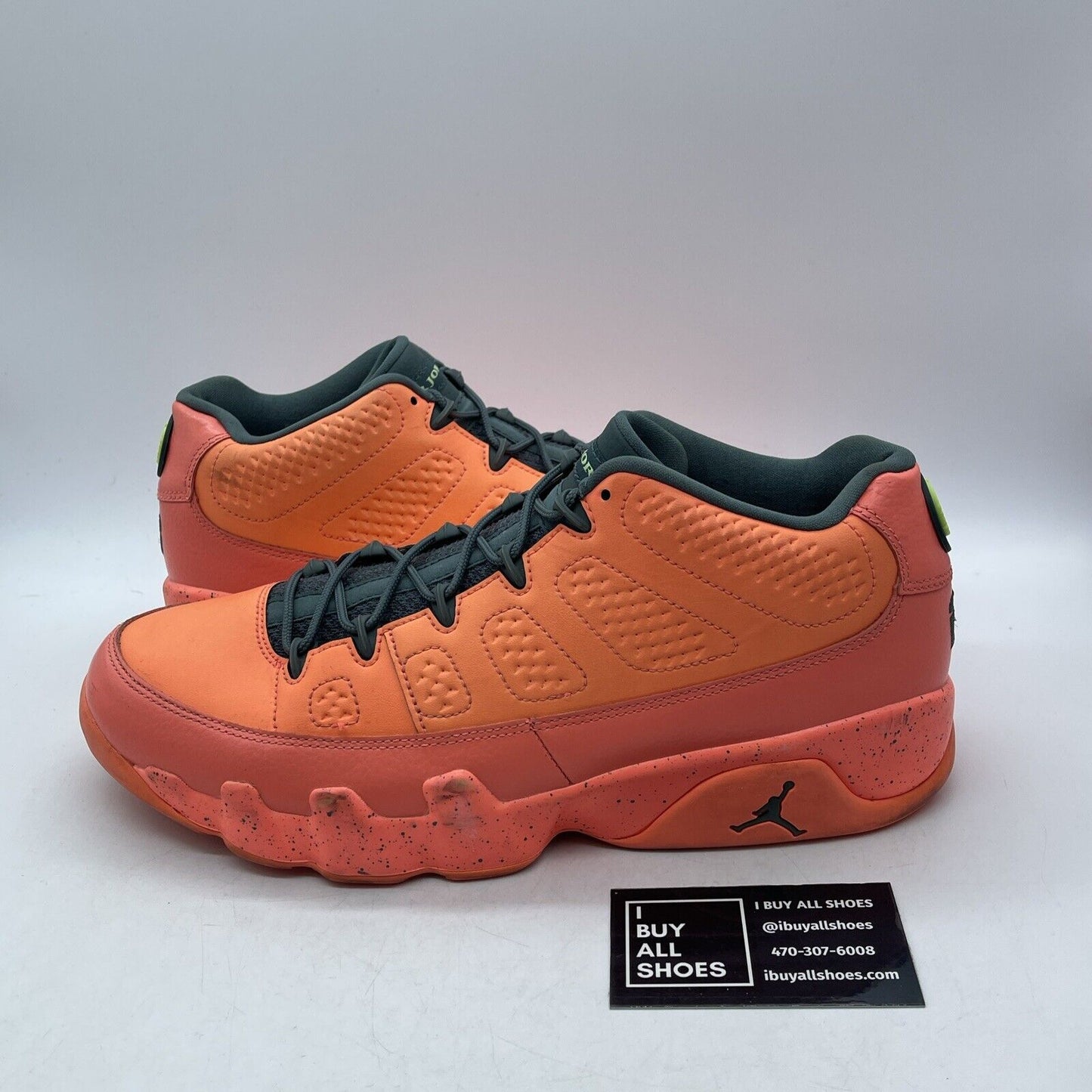 Size 12 - Air Jordan 9 Low Bright Mango Orange Grey Leather Suede (832822-805)