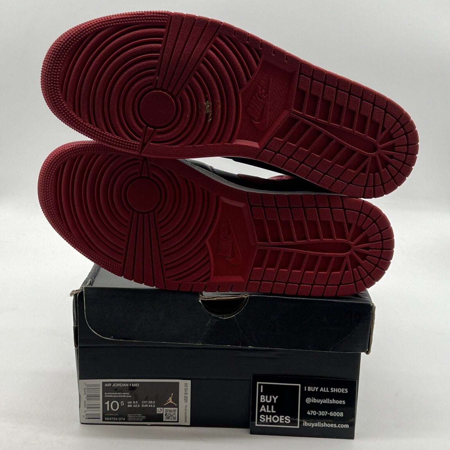 Size 10.5 - Air Jordan 1 Mid Banned 2020 (554724-074)