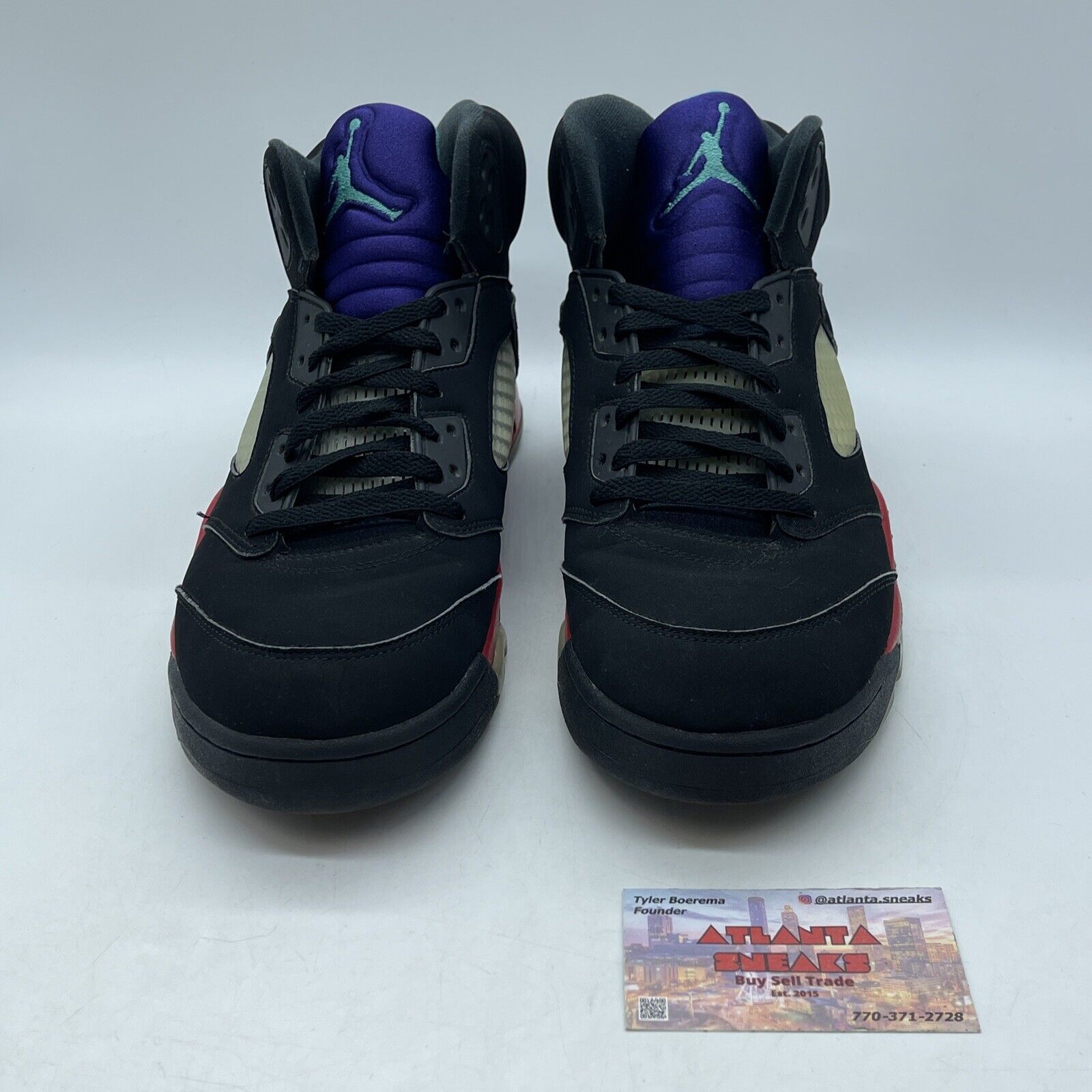 Size 11.5 - Jordan 5 Retro Top 3 Black 2020 Black Silver Purple (CZ1786-001)