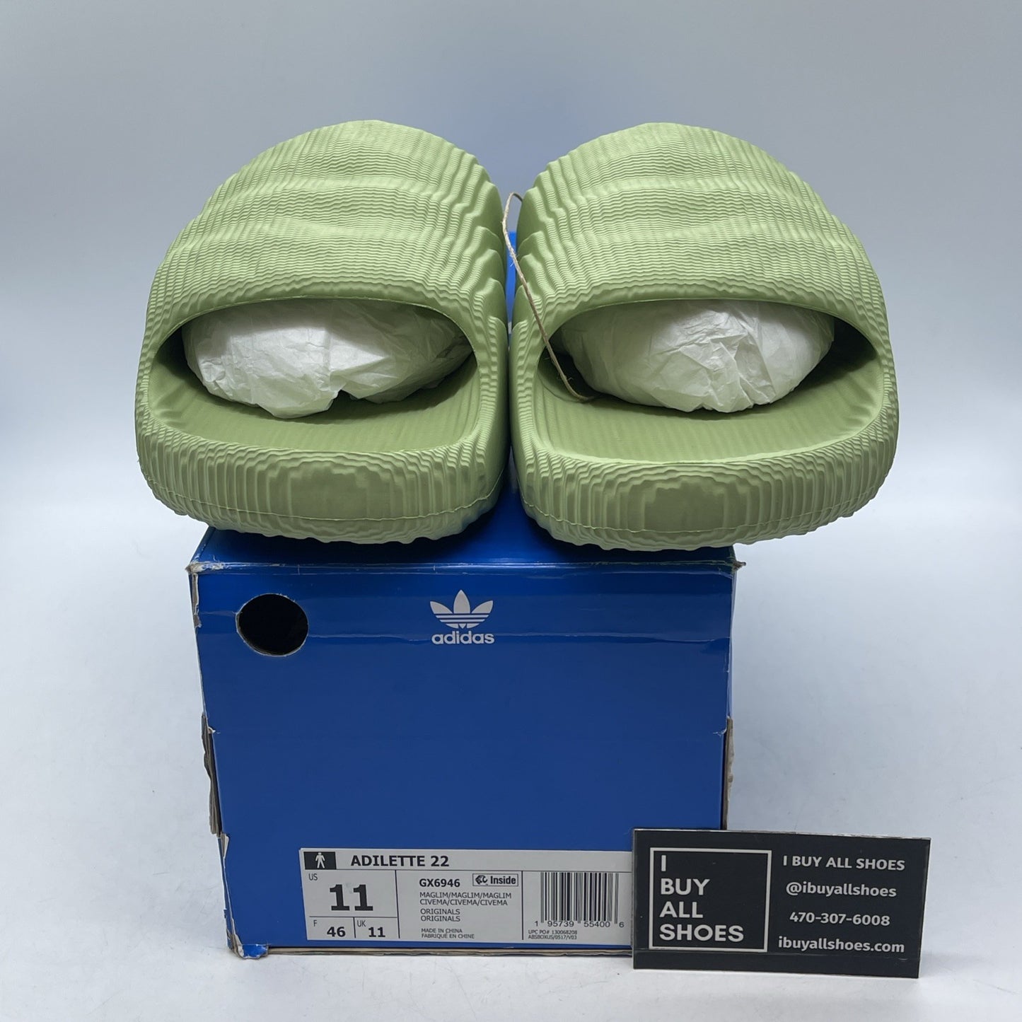 Size 11 - Adidas Adilette 22 Slides Magic Lime (GX6946)