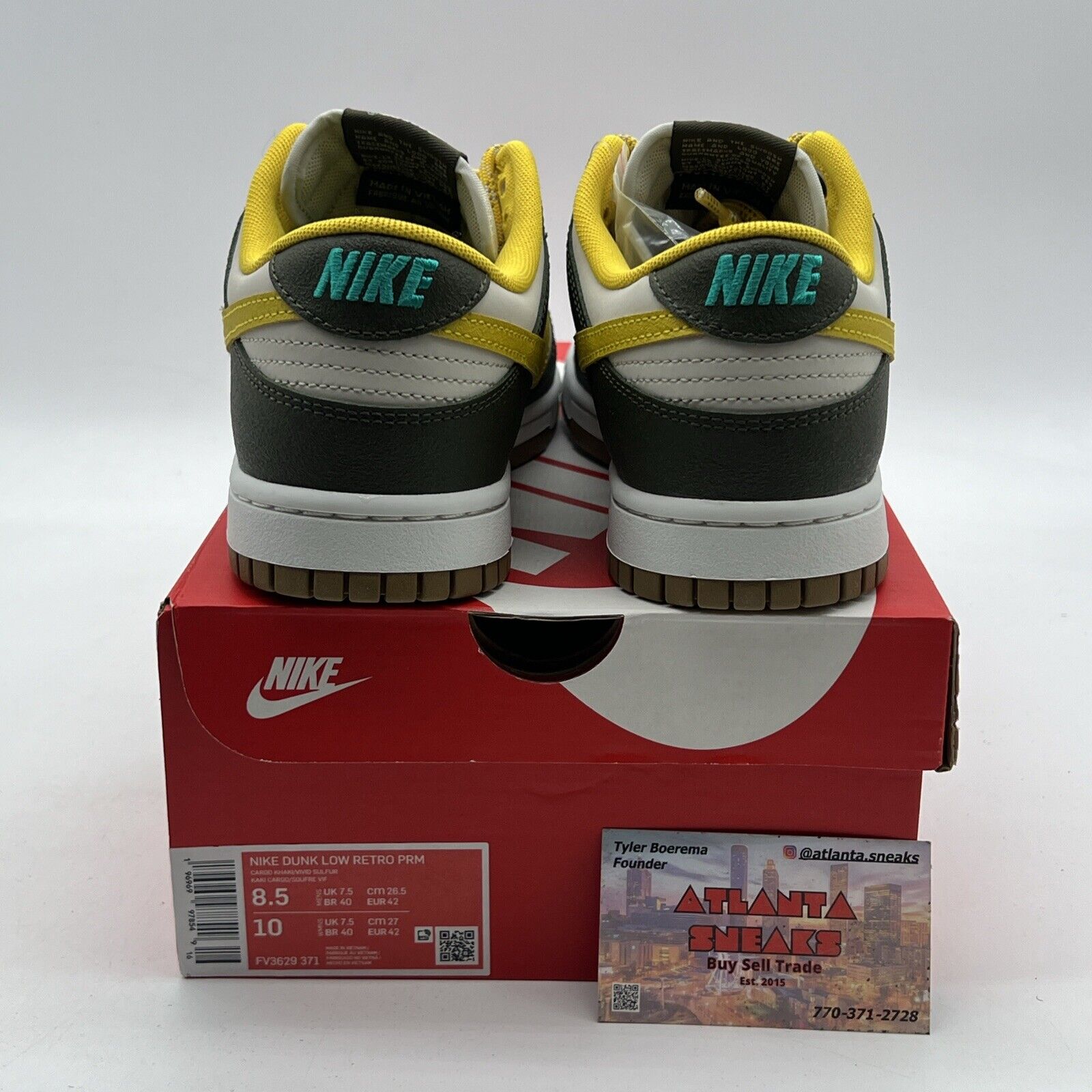 Size 8.5 - Nike Dunk Premium Low Cargo Khaki Vivid Sulfur (FV3629-371)