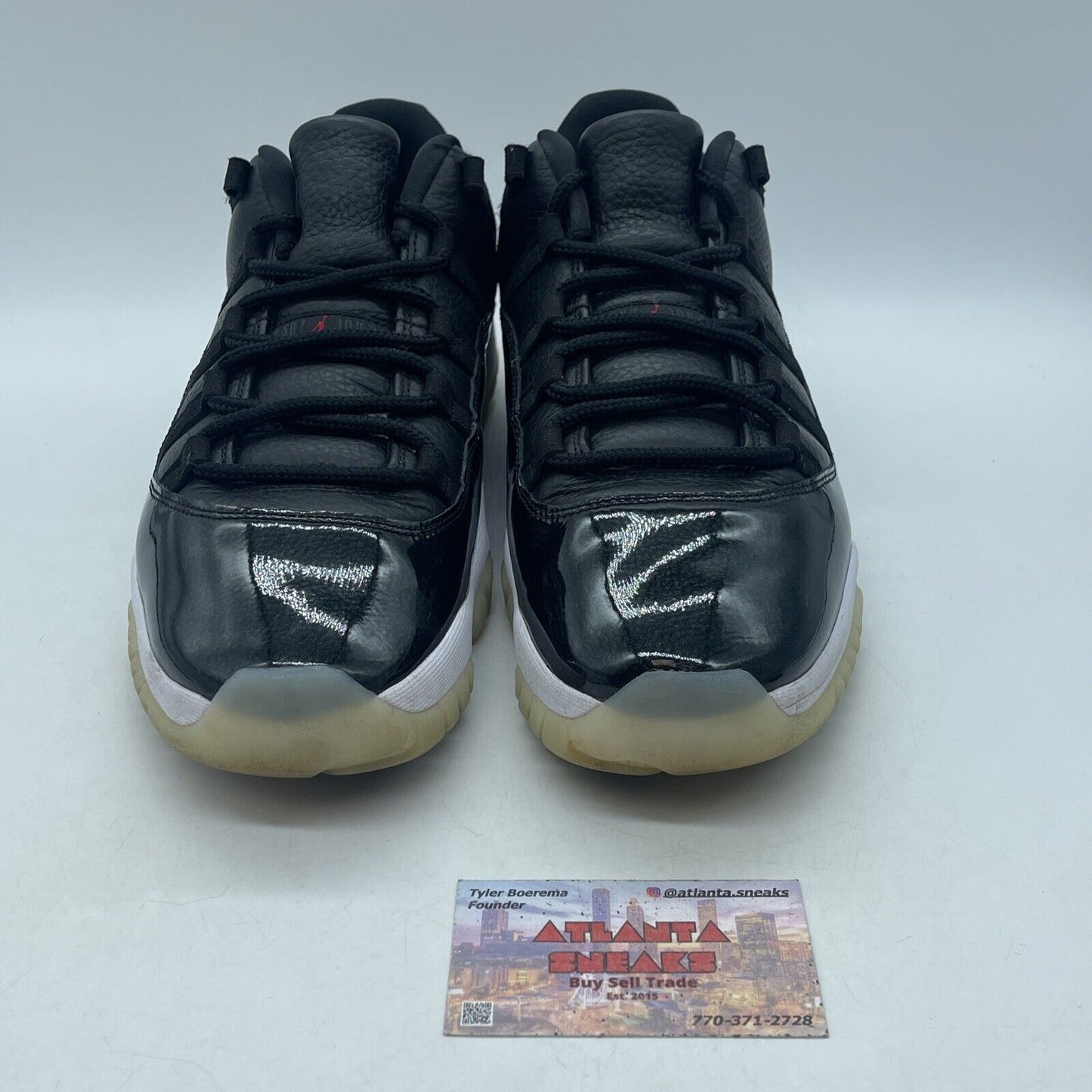 Size 12 - Jordan 11 Retro Low 72-10 Black White Suede Leather (AV2187-001)