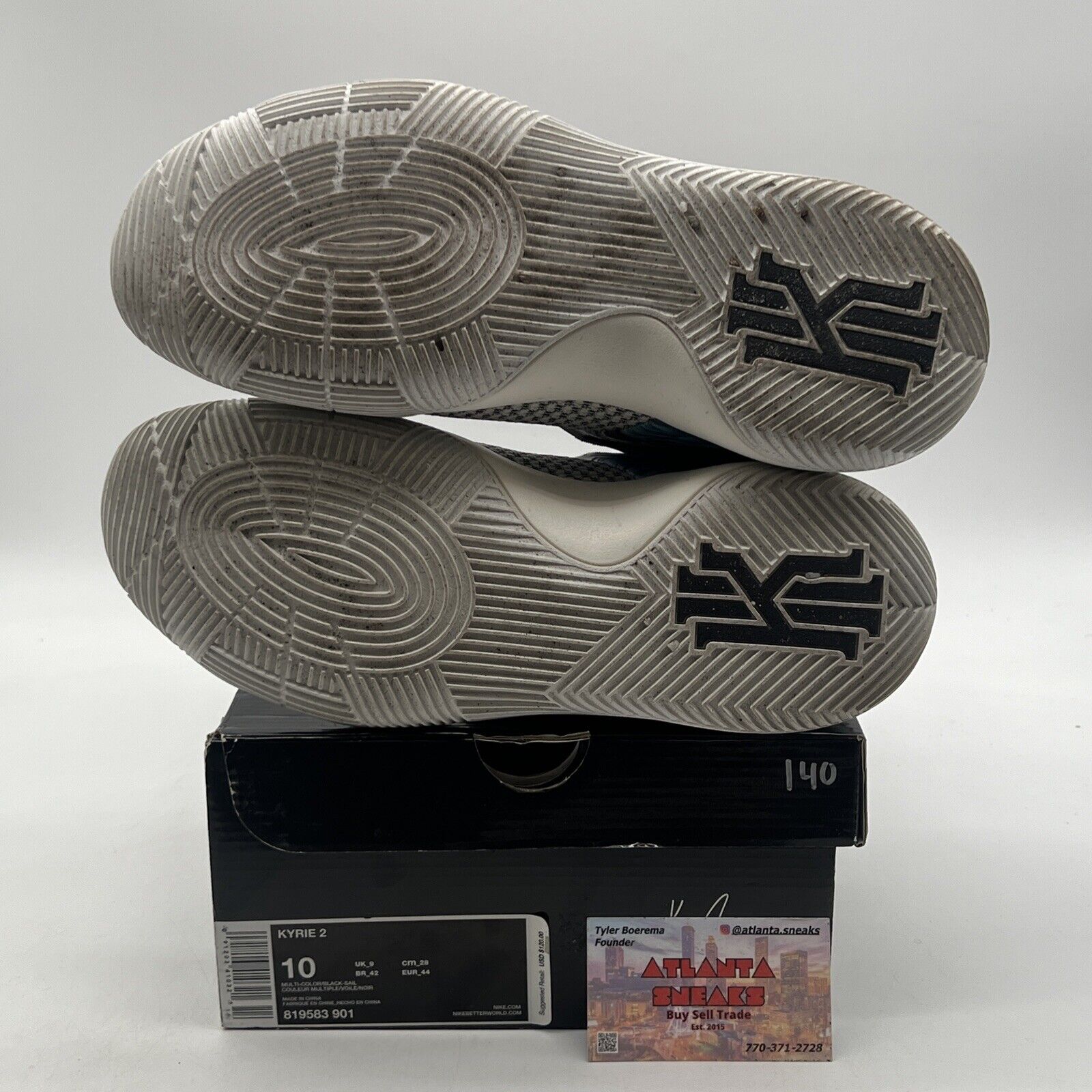 Size 10 - Nike Kyrie 2 Effect - Black White Blue (819583-901)