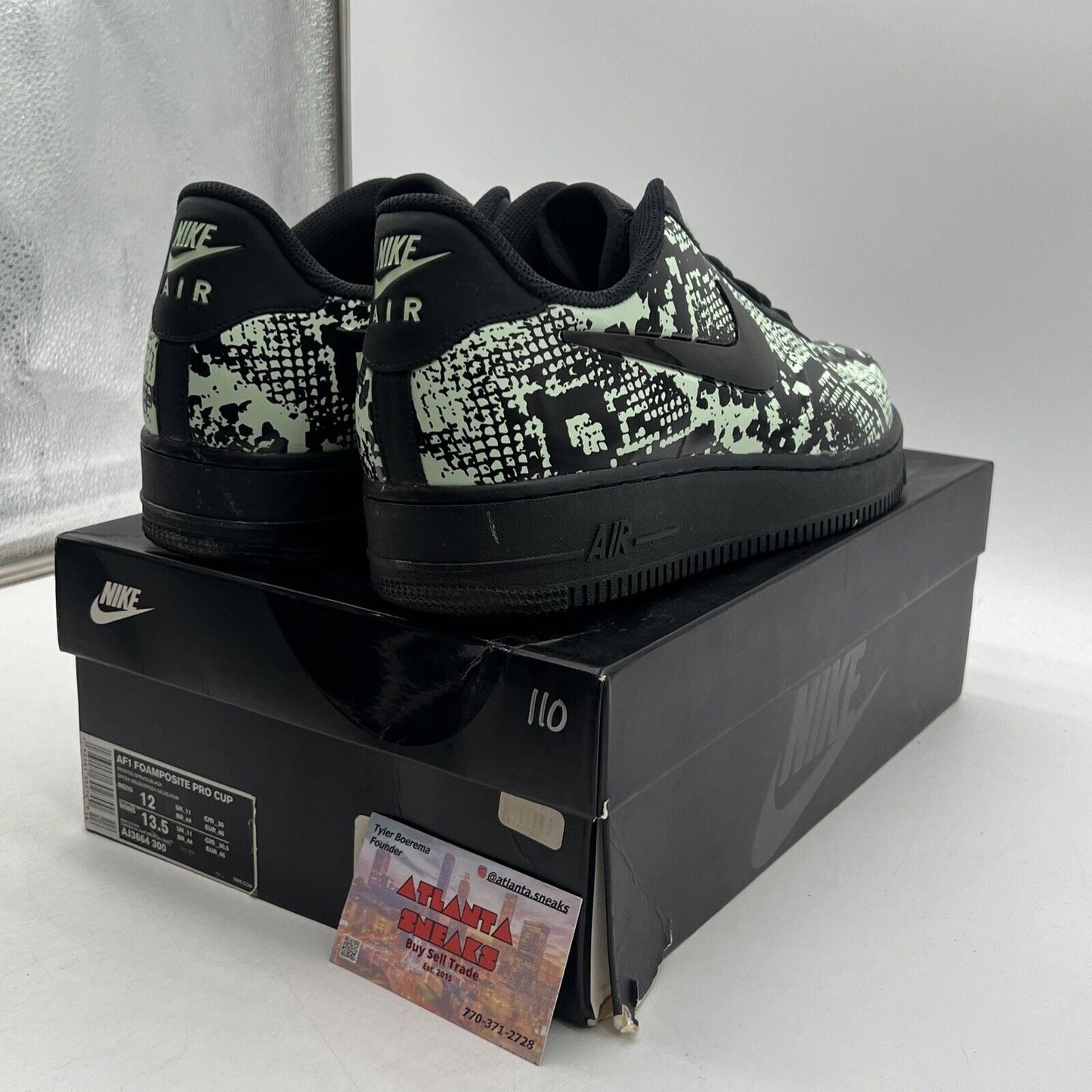 Size 12 - Nike Air Force 1 Foamposite Pro Cup Glow Snakeskin Mint (AJ3664-300)