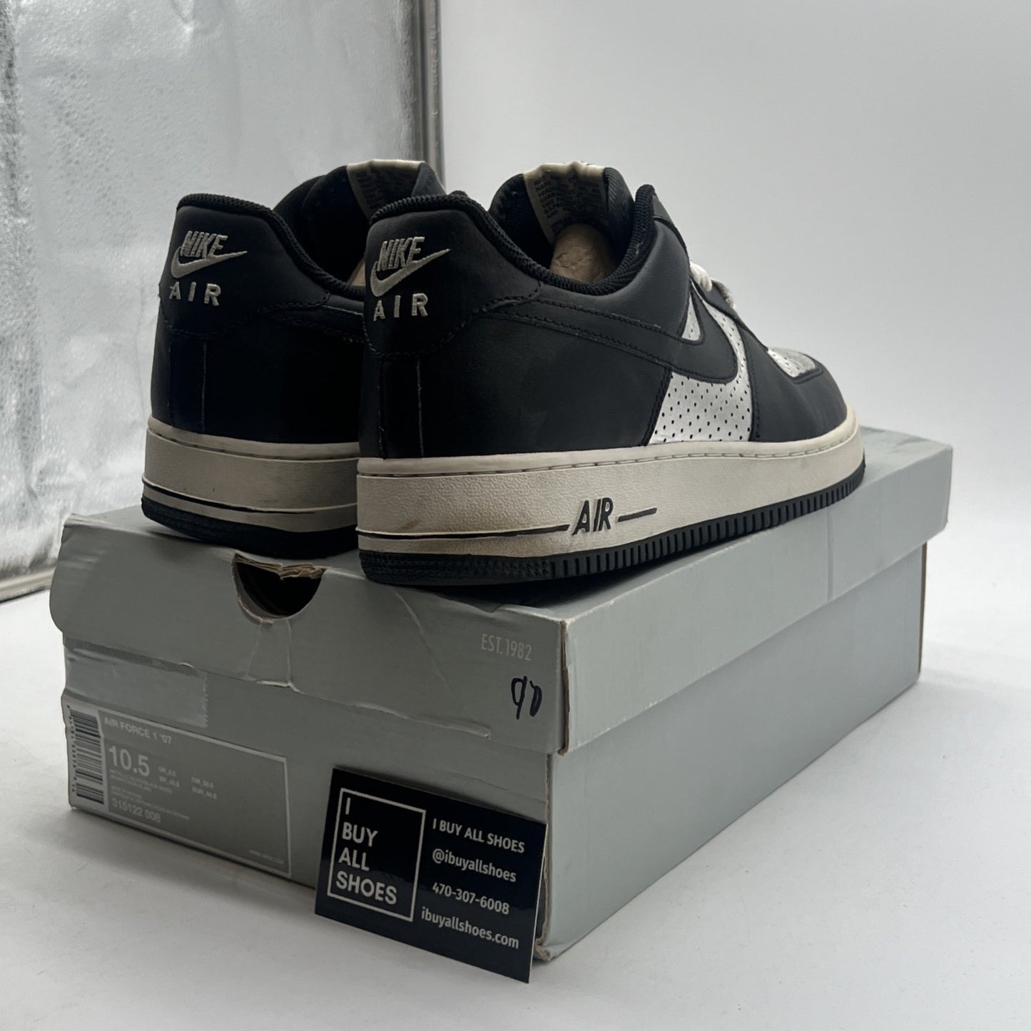 Size 10.5 - Nike Air Force 1 '07 Metallic Silver (315122-008)