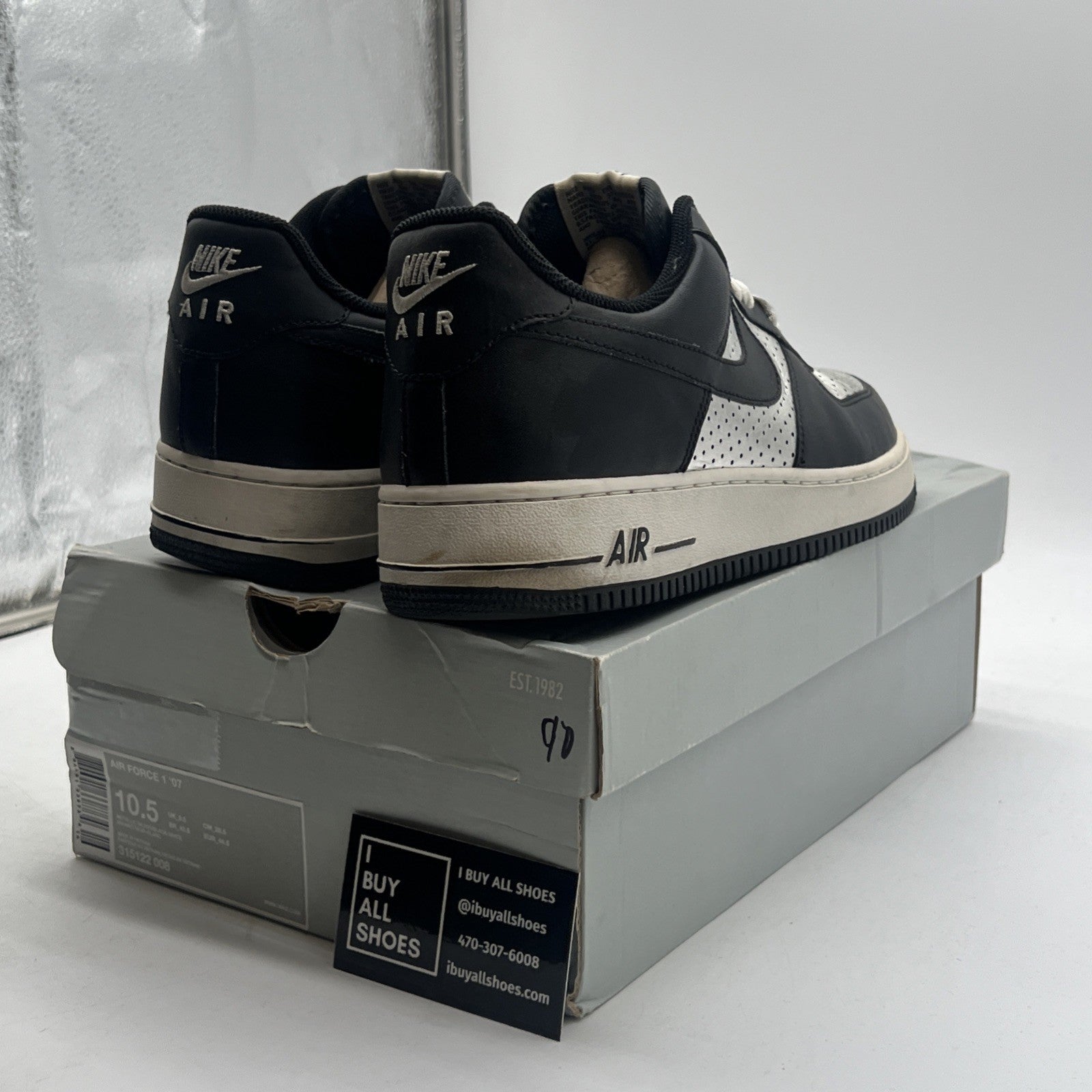 Size 10.5 - Nike Air Force 1 '07 Metallic Silver (315122-008)