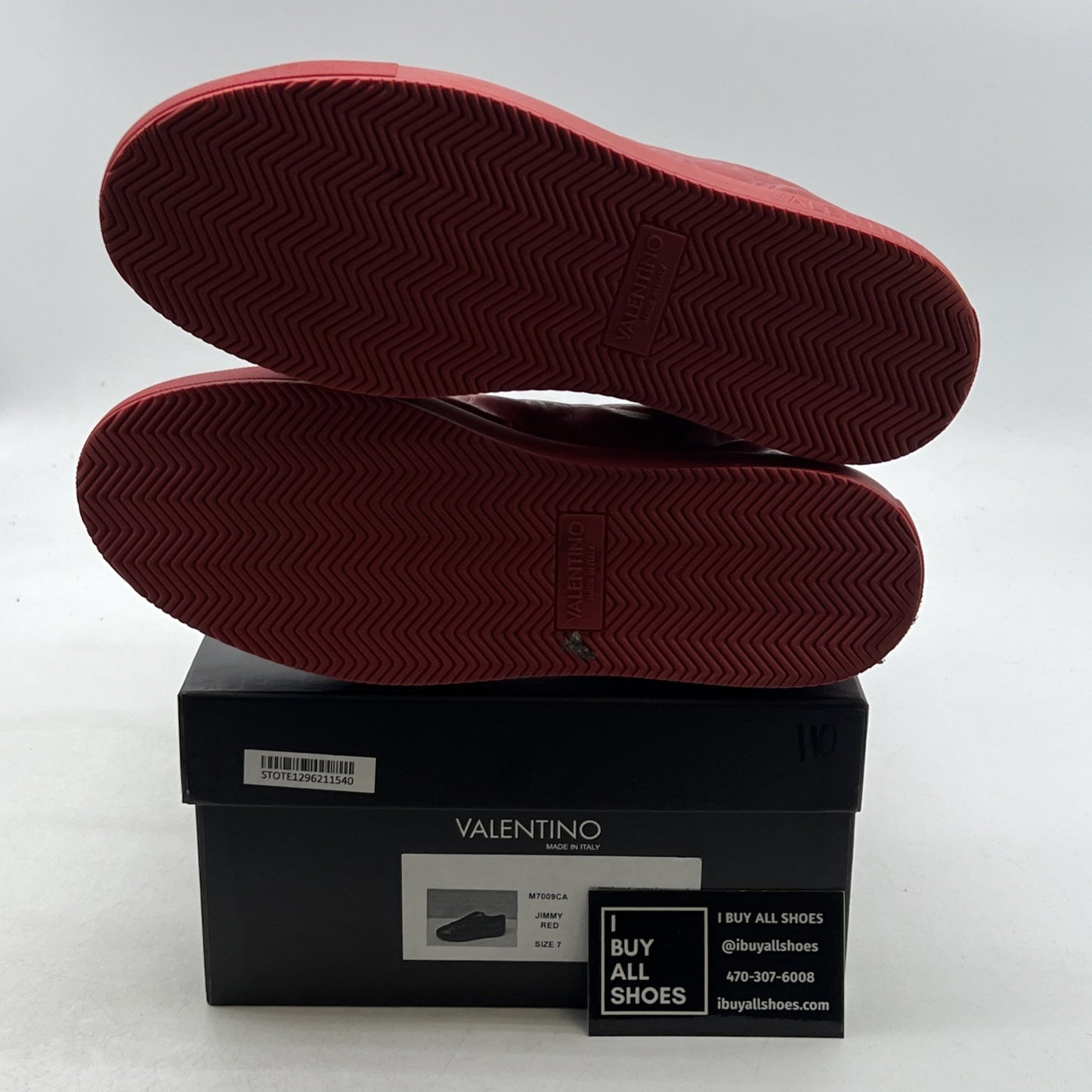Size 7 - VALENTINO BY MARIO VALENTINO Jimmy Logo Monogram Leather Sneakers