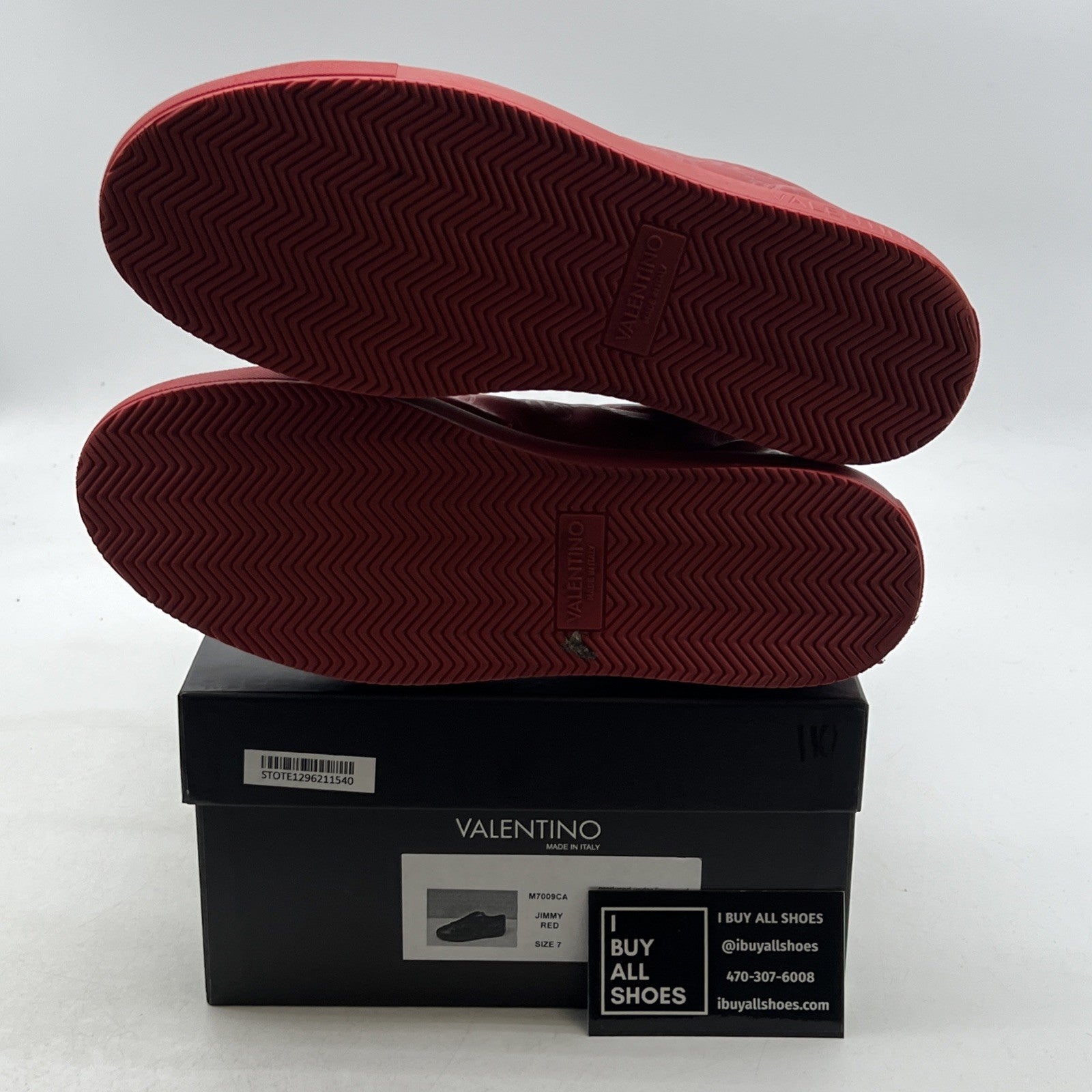 Size 7 - VALENTINO BY MARIO VALENTINO Jimmy Logo Monogram Leather Sneakers