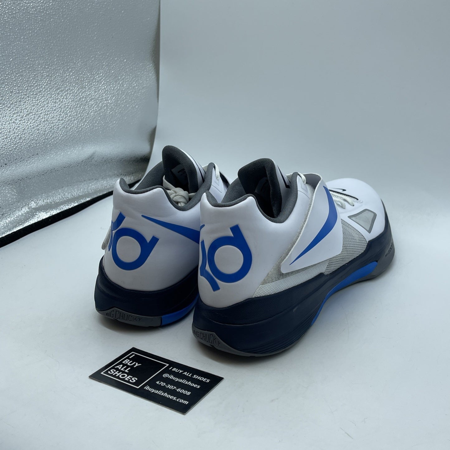 Size 13 - Nike Zoom KD 4 White Photo Blue Grey Leather (473679-100)