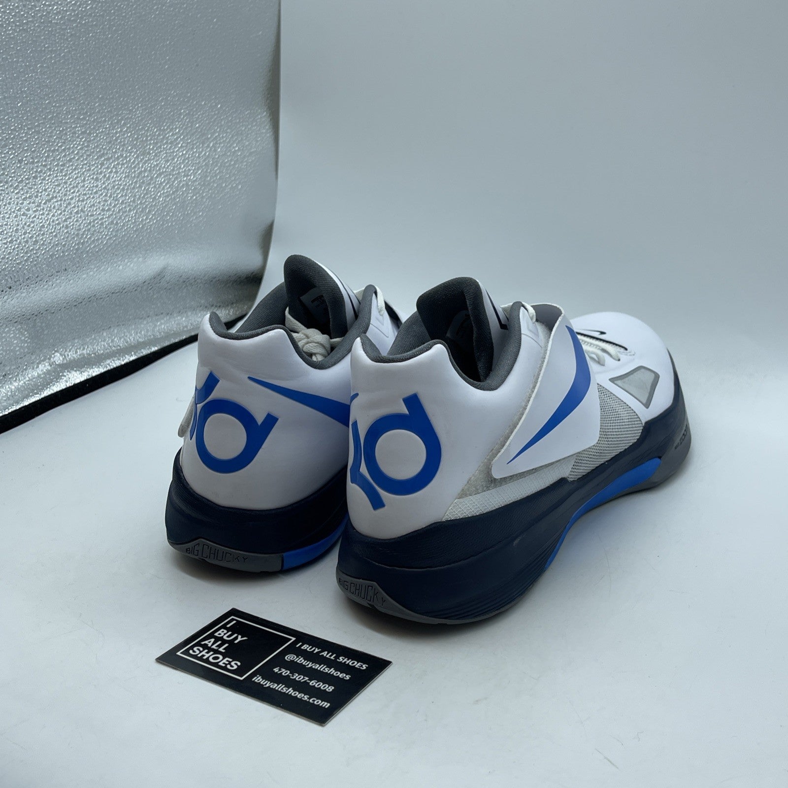 Size 13 - Nike Zoom KD 4 White Photo Blue Grey Leather (473679-100)