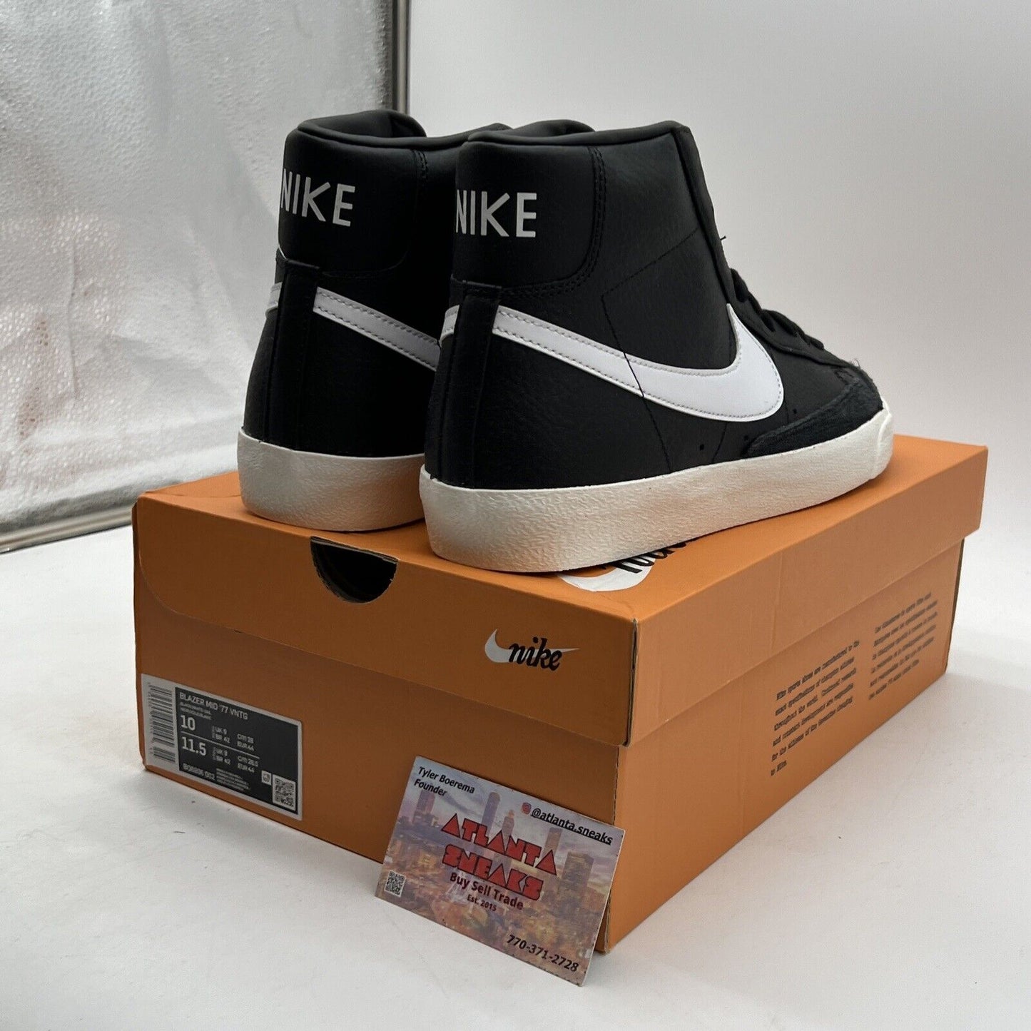 Size 10 - Nike Blazer '77 Vintage Mid Black Sail Leather (BQ6806-002)