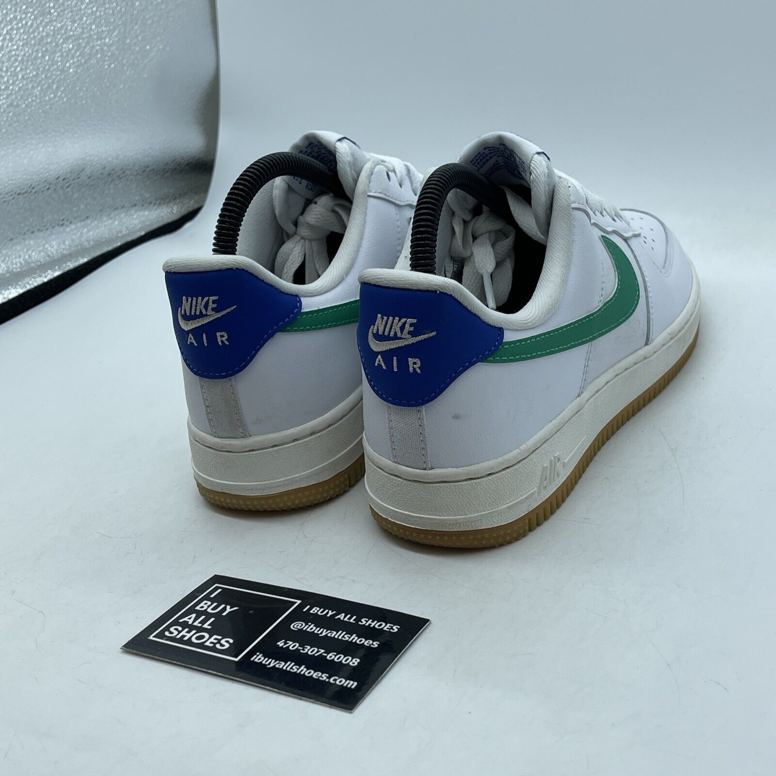 Size 7W - Nike Air Force 1 '07 White Stadium Green Leather Suede (DD8959-110)
