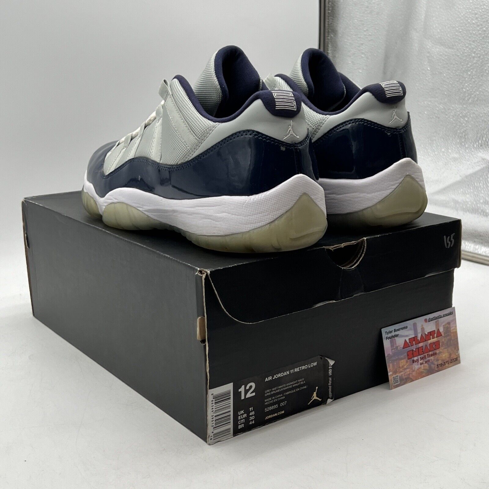 Size 12 - Air Jordan 11 Retro Low Georgetown Grey Navy Leather (528895-007)