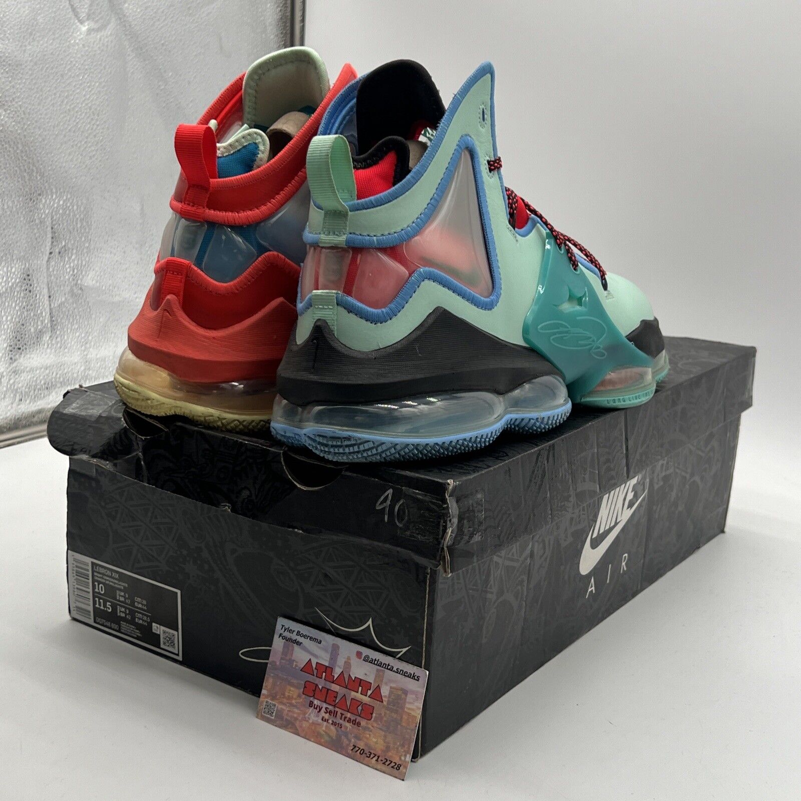 Size 10 - Nike LeBron 19 LeBronival Blue Red Black Yellow Aqua (DQ7548-600)