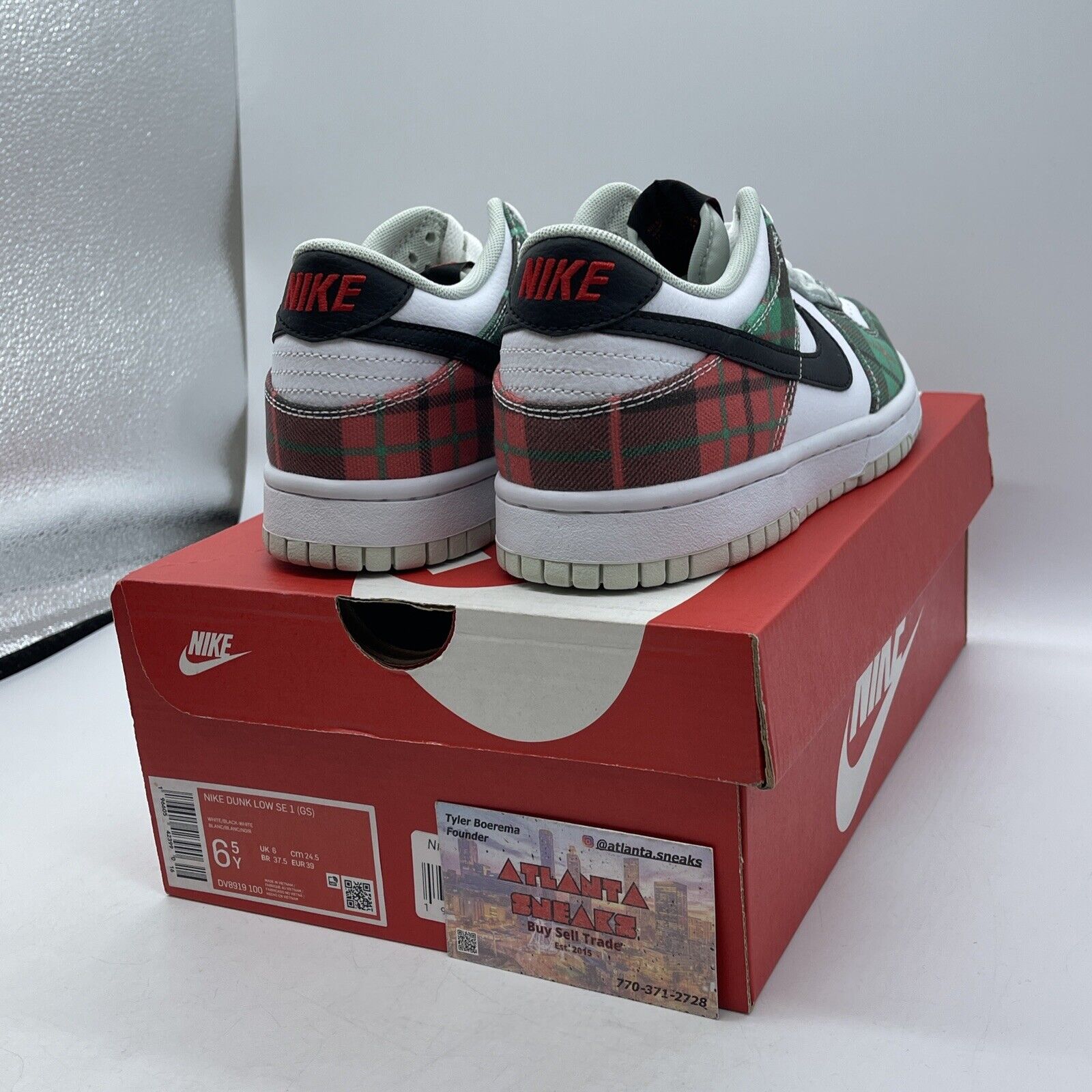 Size 6.5Y - Nike Dunk Premium Low Tartan Plaid Suede Leather (DV8919-100)