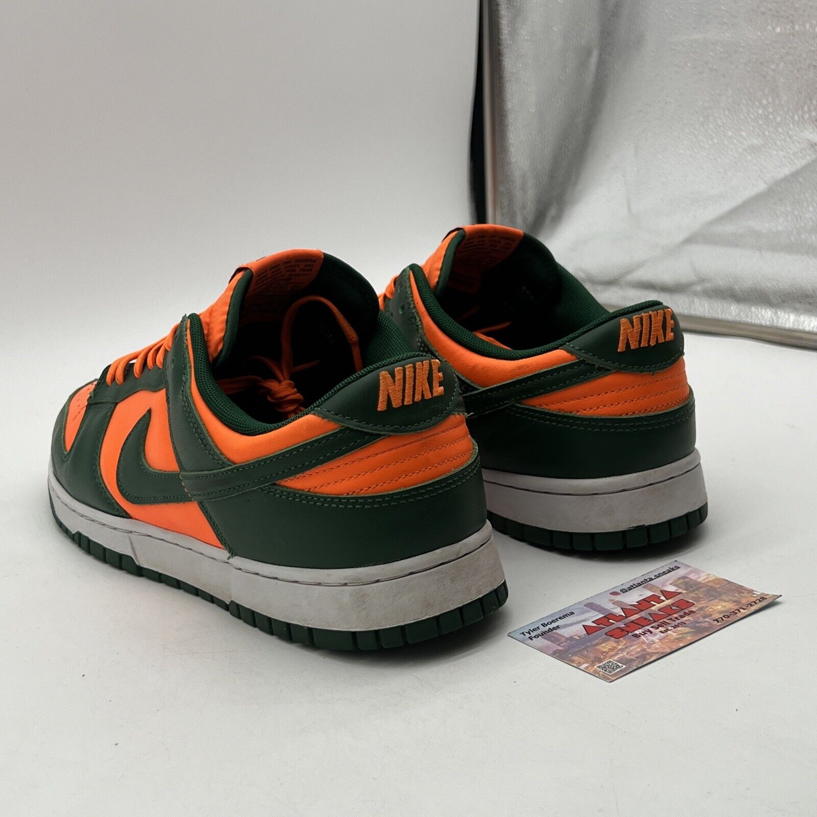 Size 12.5 - Nike Dunk Low Miami Hurricanes White Leather (DD1391-300)