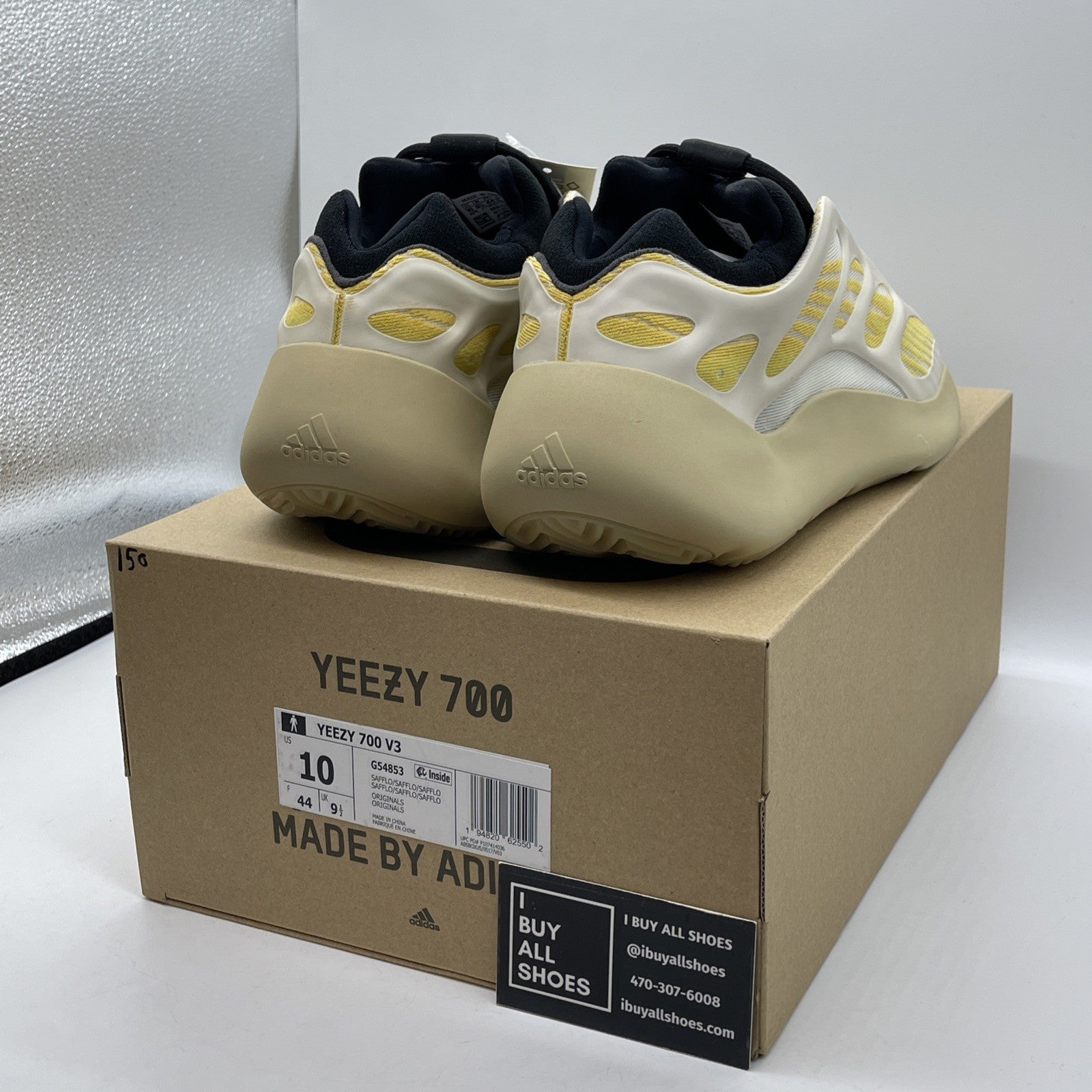 Size 10 - adidas Yeezy 700 V3 Safflower Yellow Black Suede (G54853)