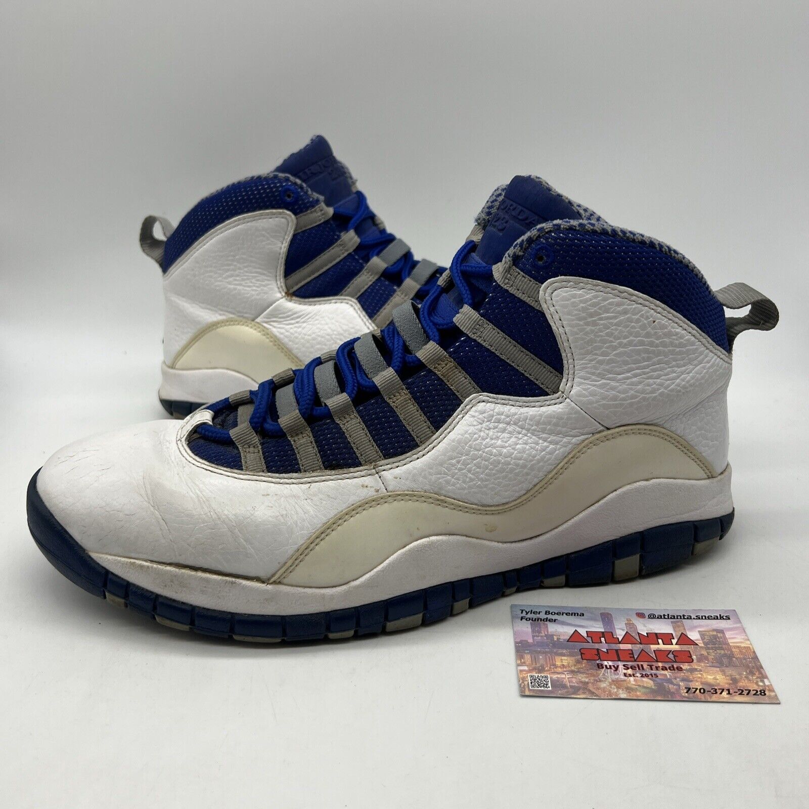 Size 11 - Air Jordan 10 Retro TXT Old Royal White Blue Leather (487214-107)