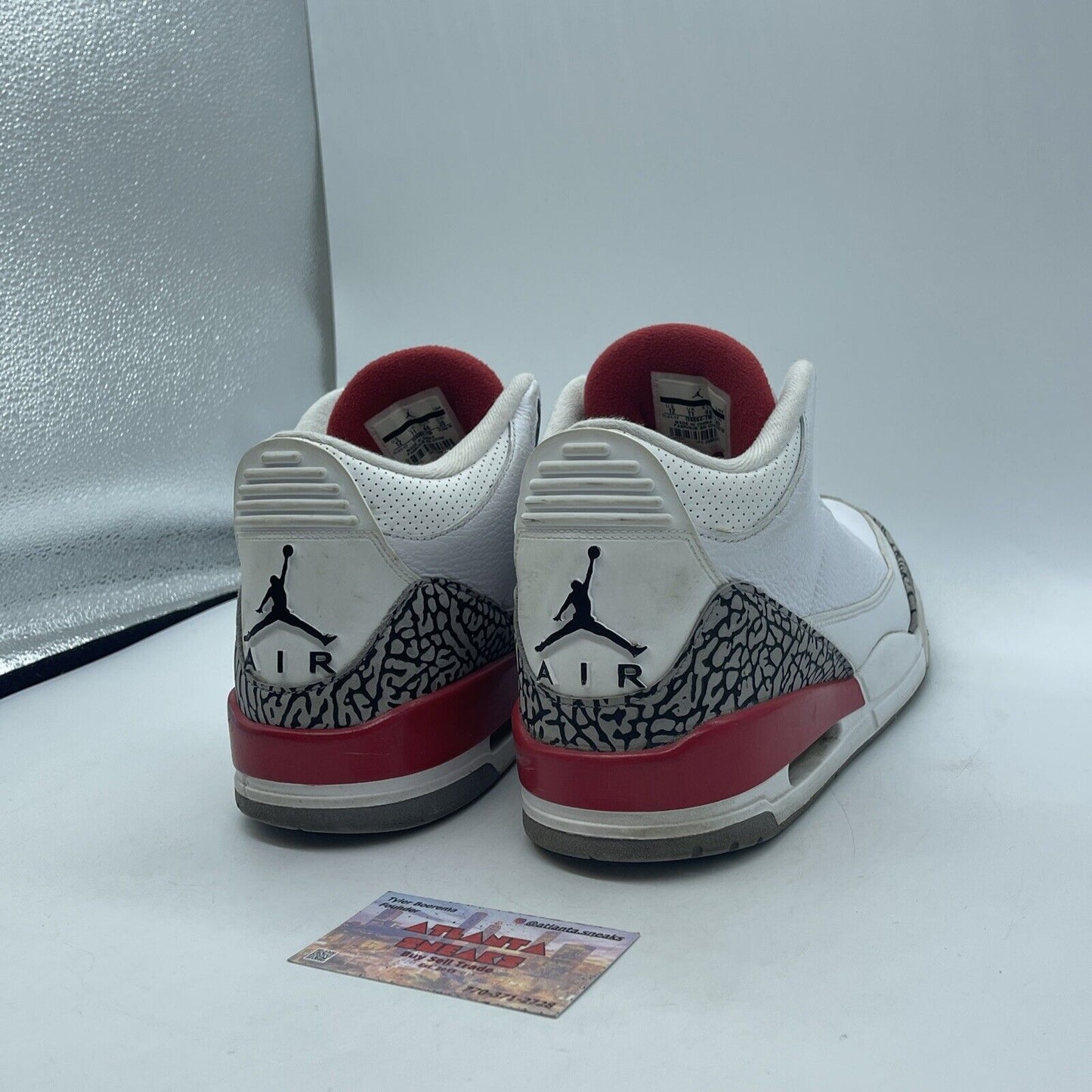 Size 12 - Jordan 3 Retro Hall of Fame 2018 Grey Suede Red White (136064-116)