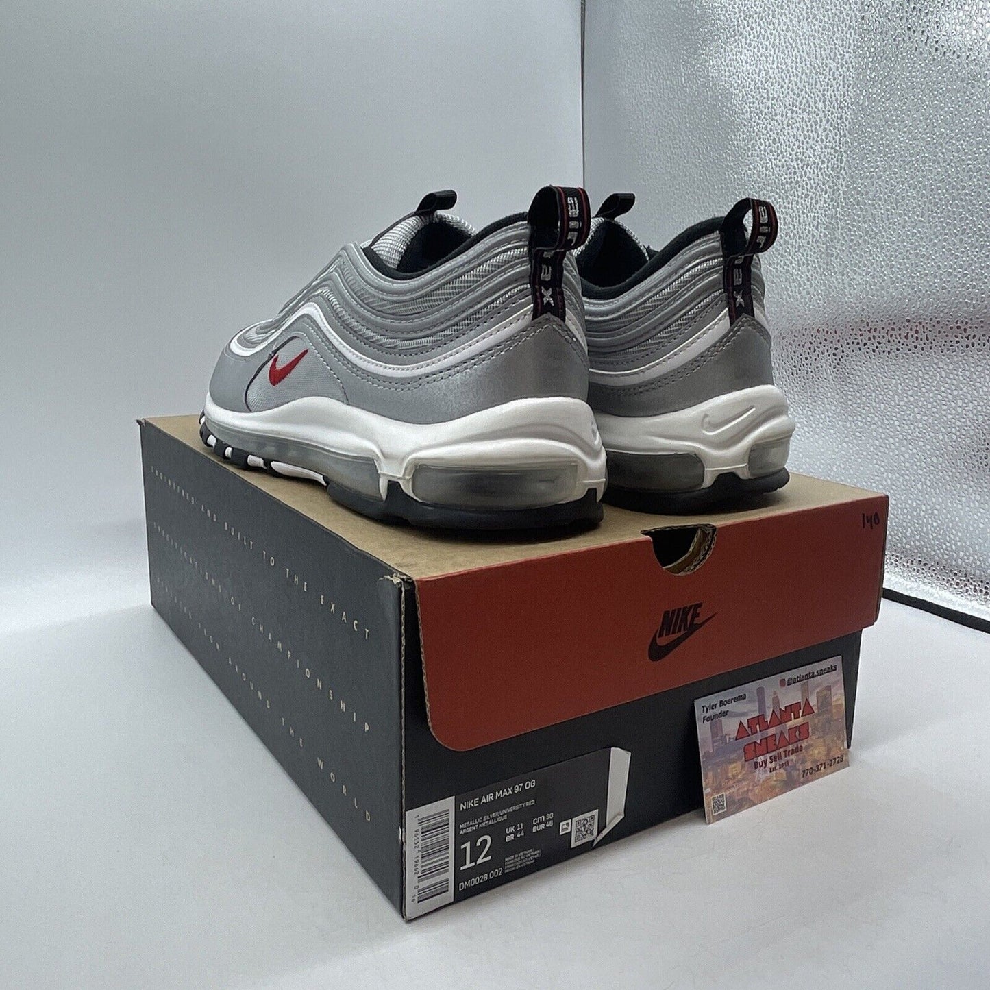 Size 12 - Nike Air Max 97 OG Silver Bullet 2022 White Black (DM0028-002)