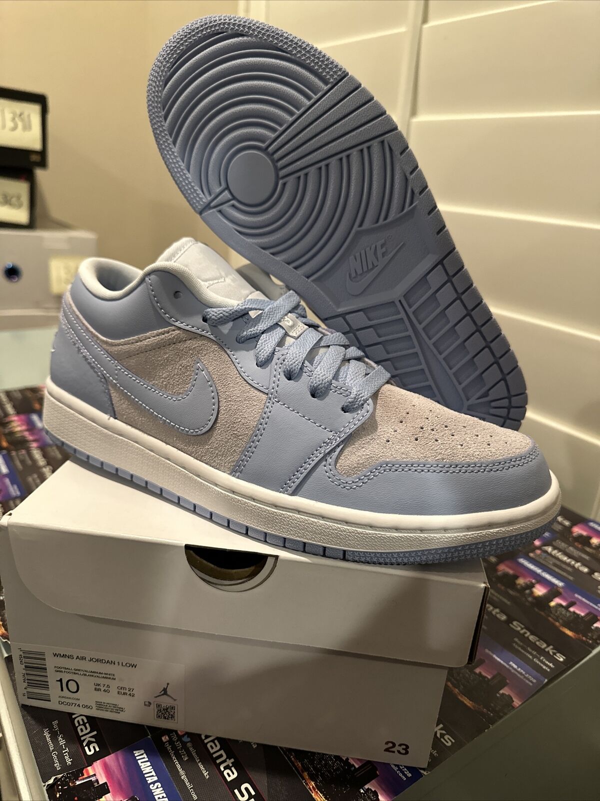 Size 10 - Nike Air Jordan 1 Low Aluminum (W)