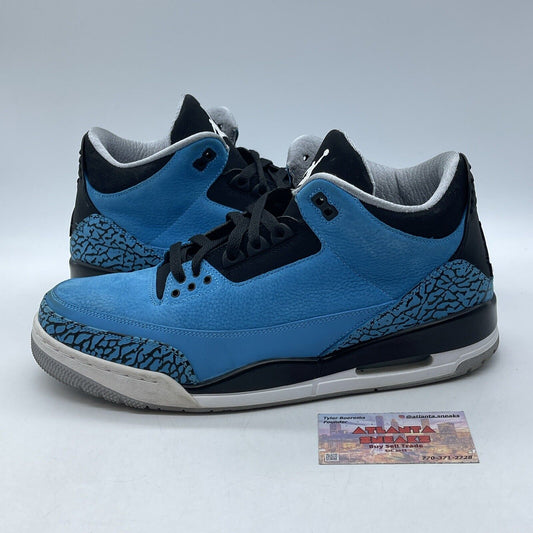 Size 12 - Air Jordan 3 Retro Powder Blue Black Suede Leather (136064-406)