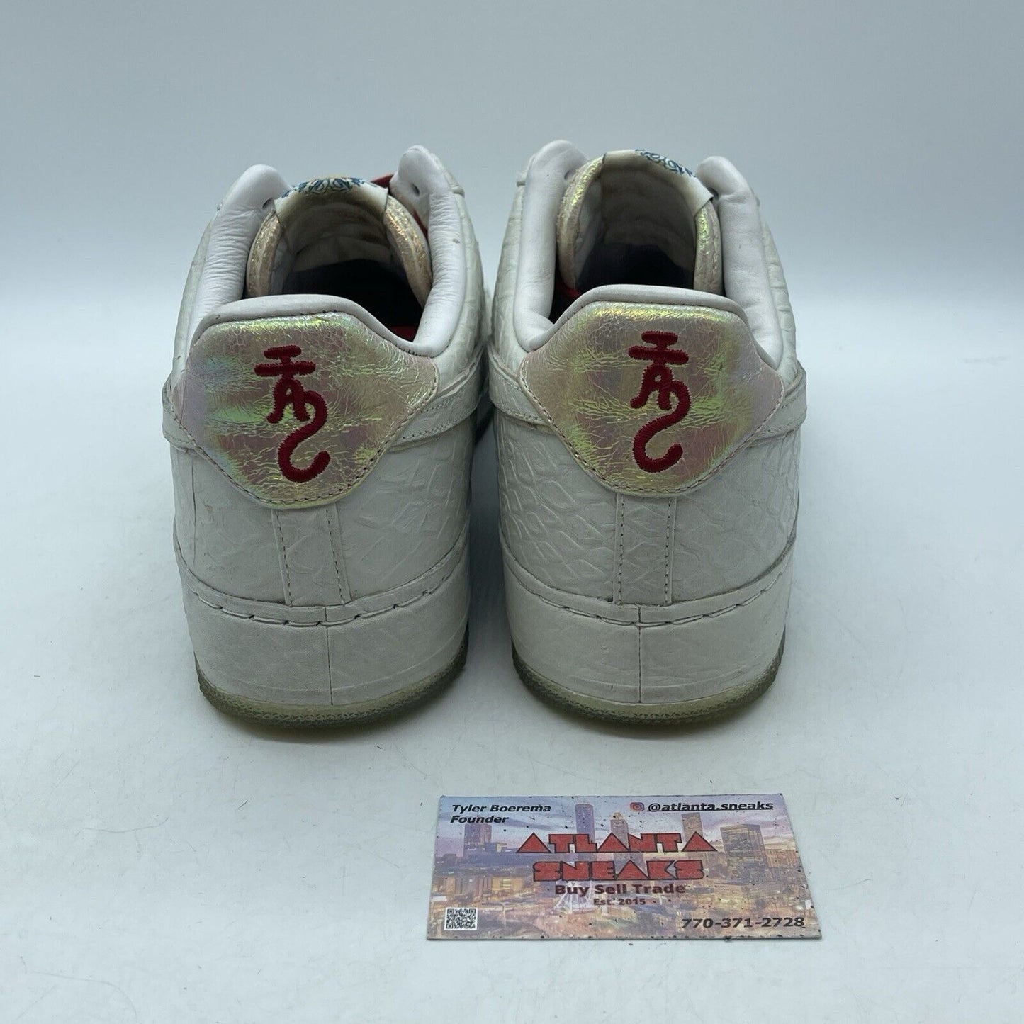 Size 12 - Nike Air Force 1 Sp I/O Nrg Low White Dragon Red Leather (553281-110)