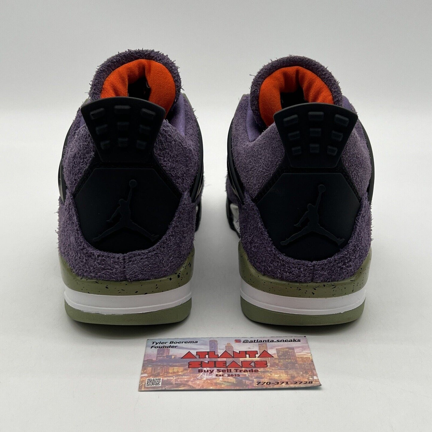 Size 7 - Jordan 4 Retro Mid Canyon Purple W Green White Suede (AQ9129-500)