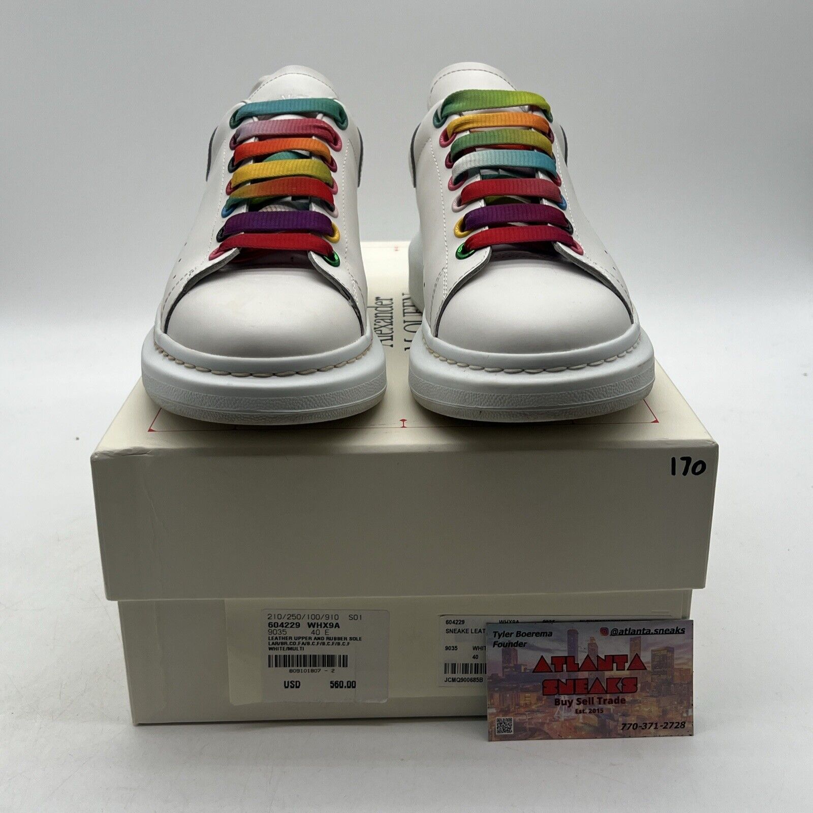 Size 9.5 - Alexander McQueen Oversized Sneaker White Rainbow