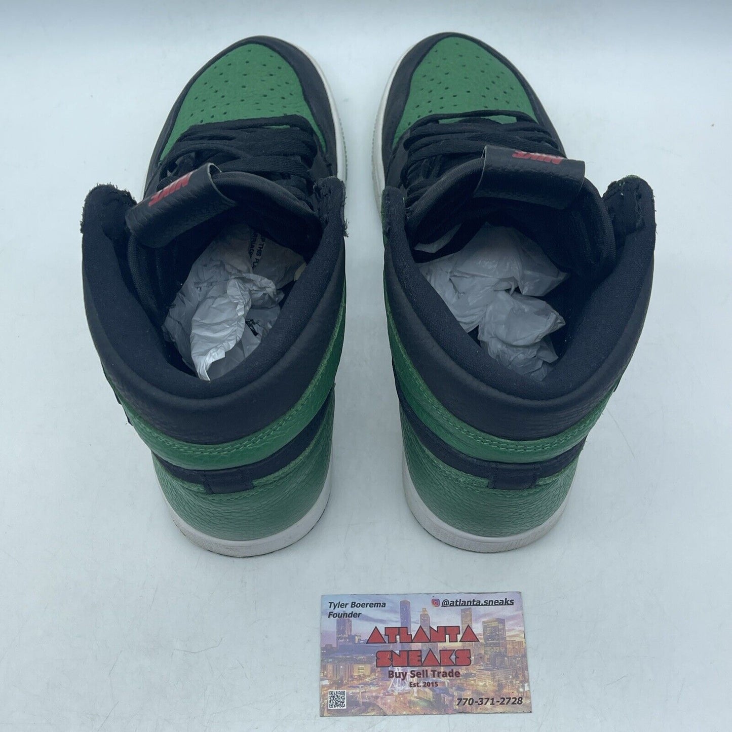 Size 8.5 - Jordan 1 Retro OG High Pine Green 2.0 Black Leather (555088-030)