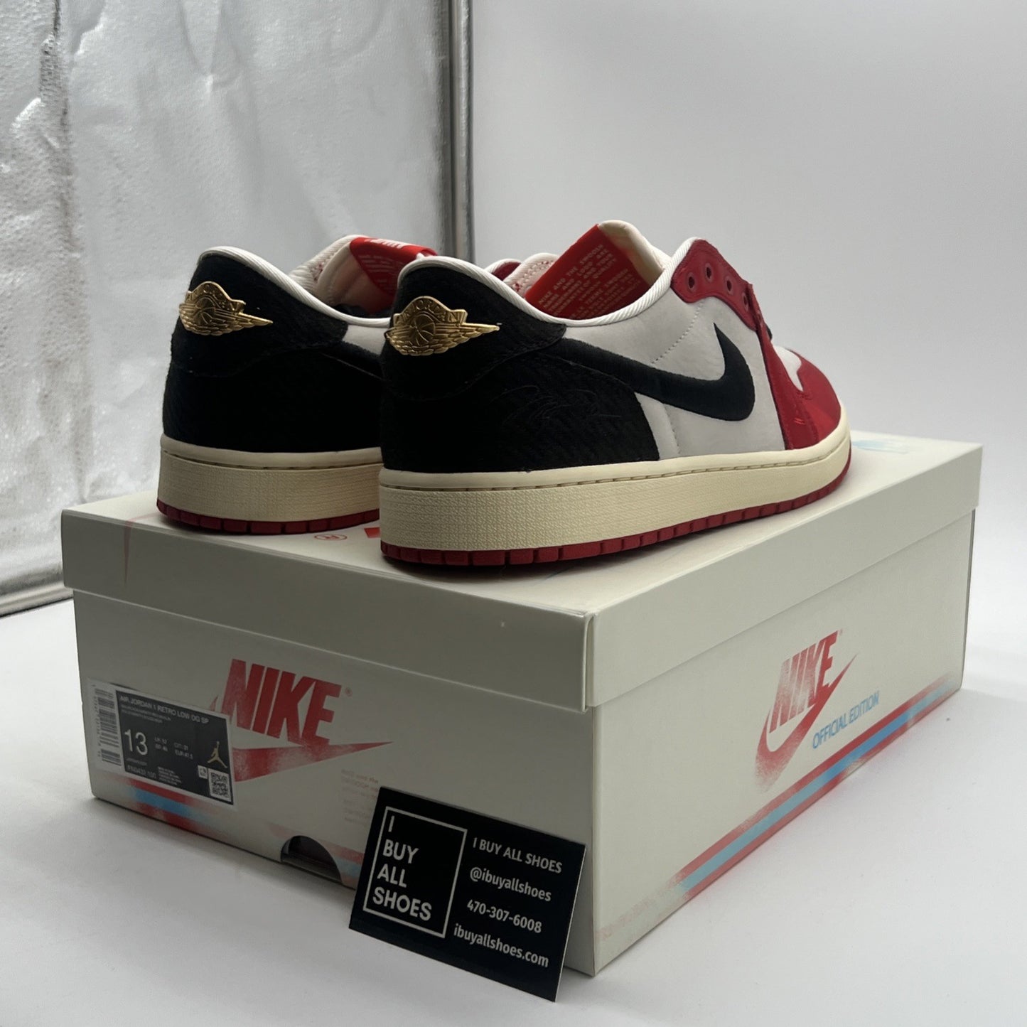 Size 13 - Trophy Room x Air Jordan 1 Retro OG SP Low Rookie Card - Away