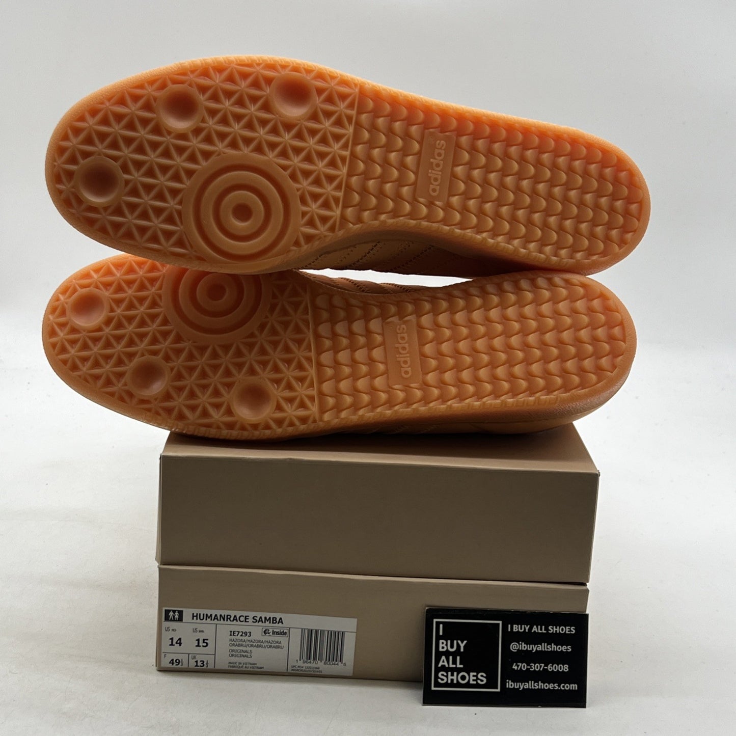 Size 14 - Adidas Pharrell x Humanrace Samba - Orange (IE7293)