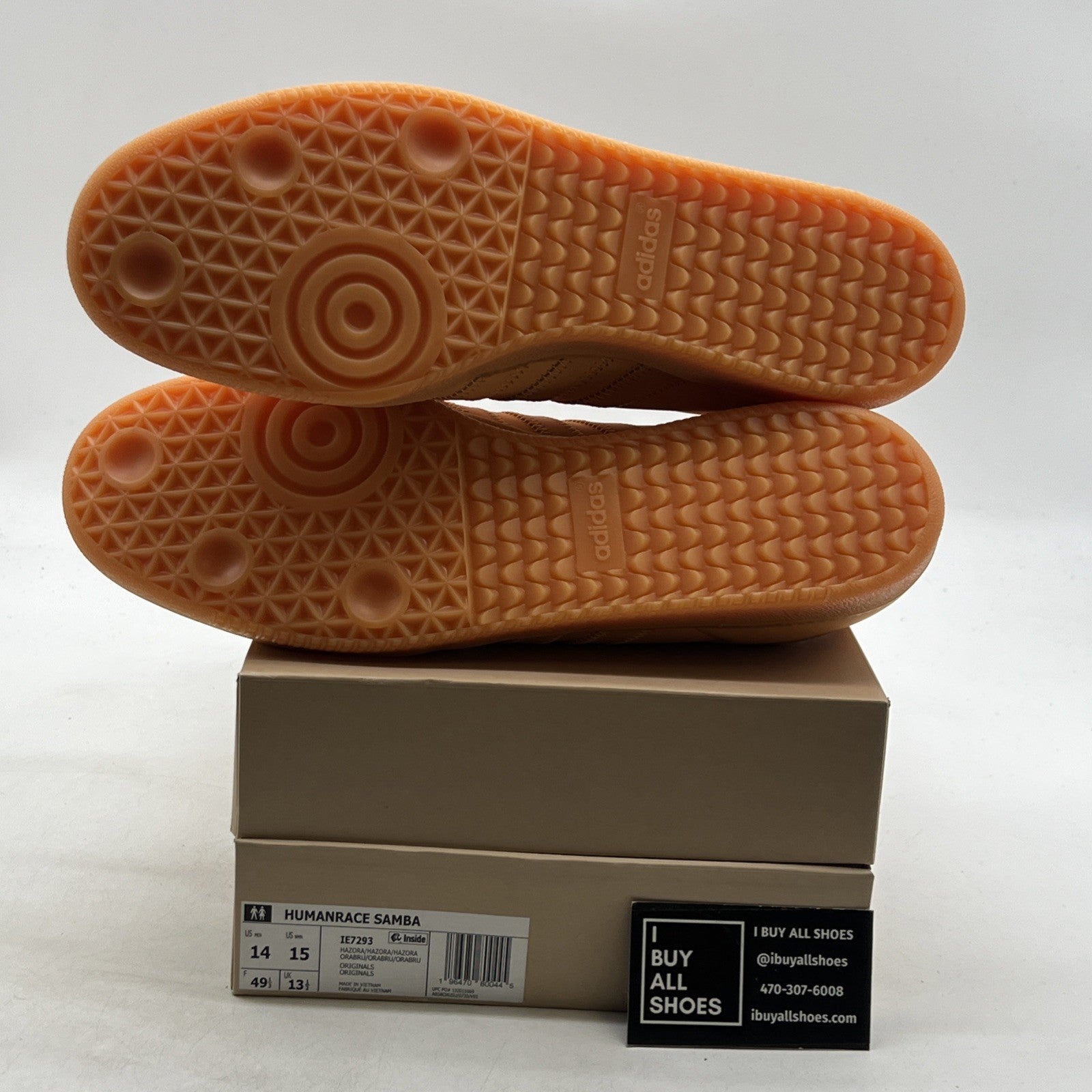 Size 14 - Adidas Pharrell x Humanrace Samba - Orange (IE7293)