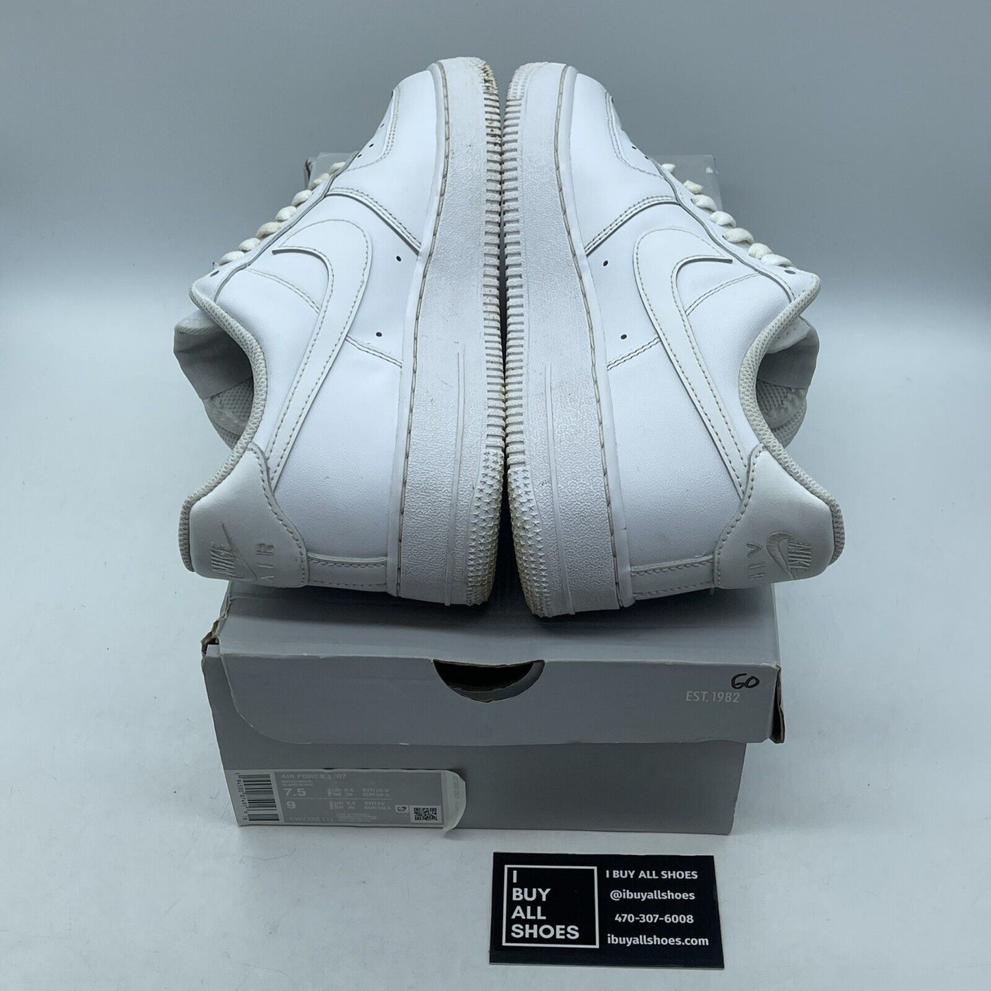Size 7.5 - Nike Air Force 1 '07 Low Triple White Suede Leather (CW2288-111)