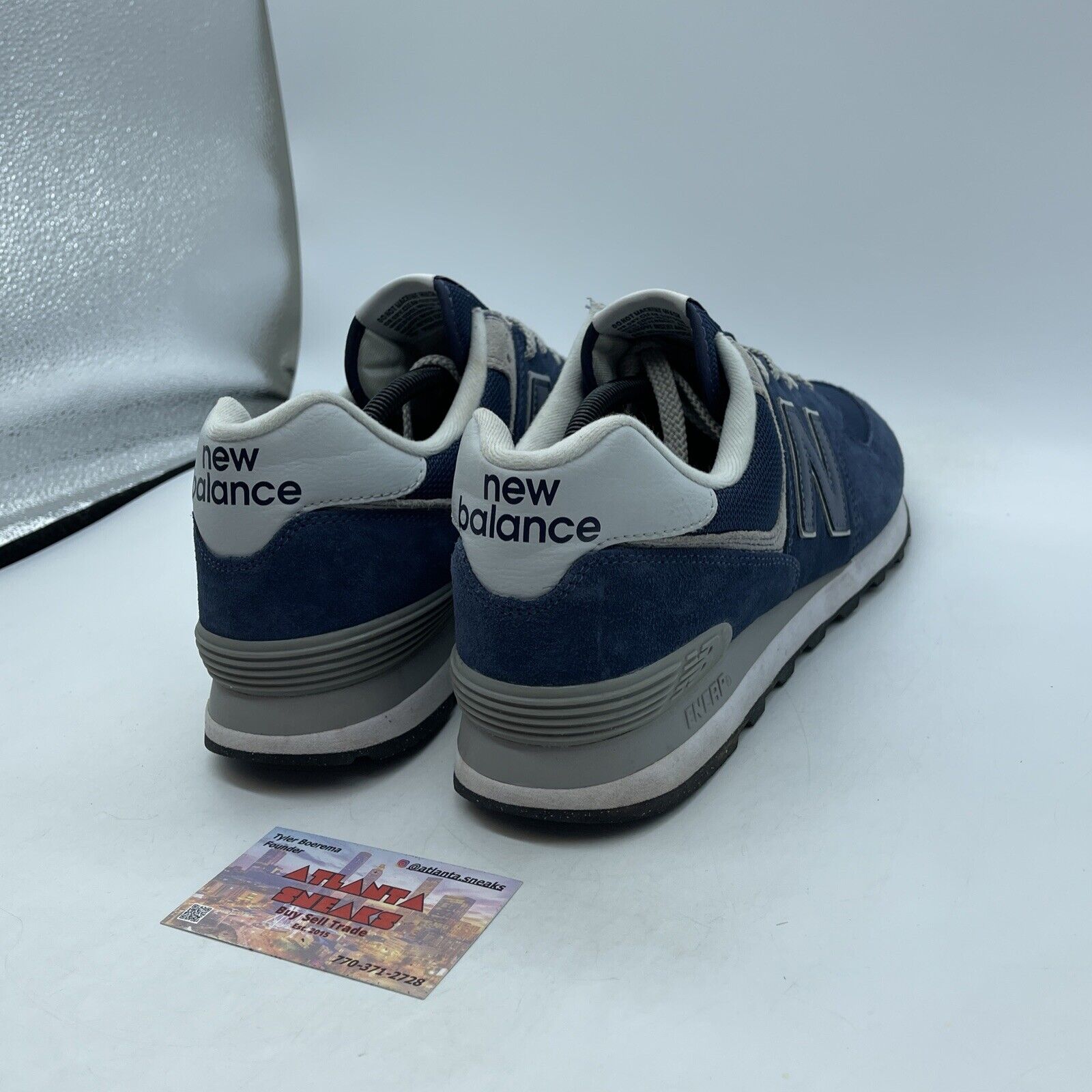Size 12 - New Balance 574 Core Pack - Navy Blue Grey. Suede Leather (ML574EVN)