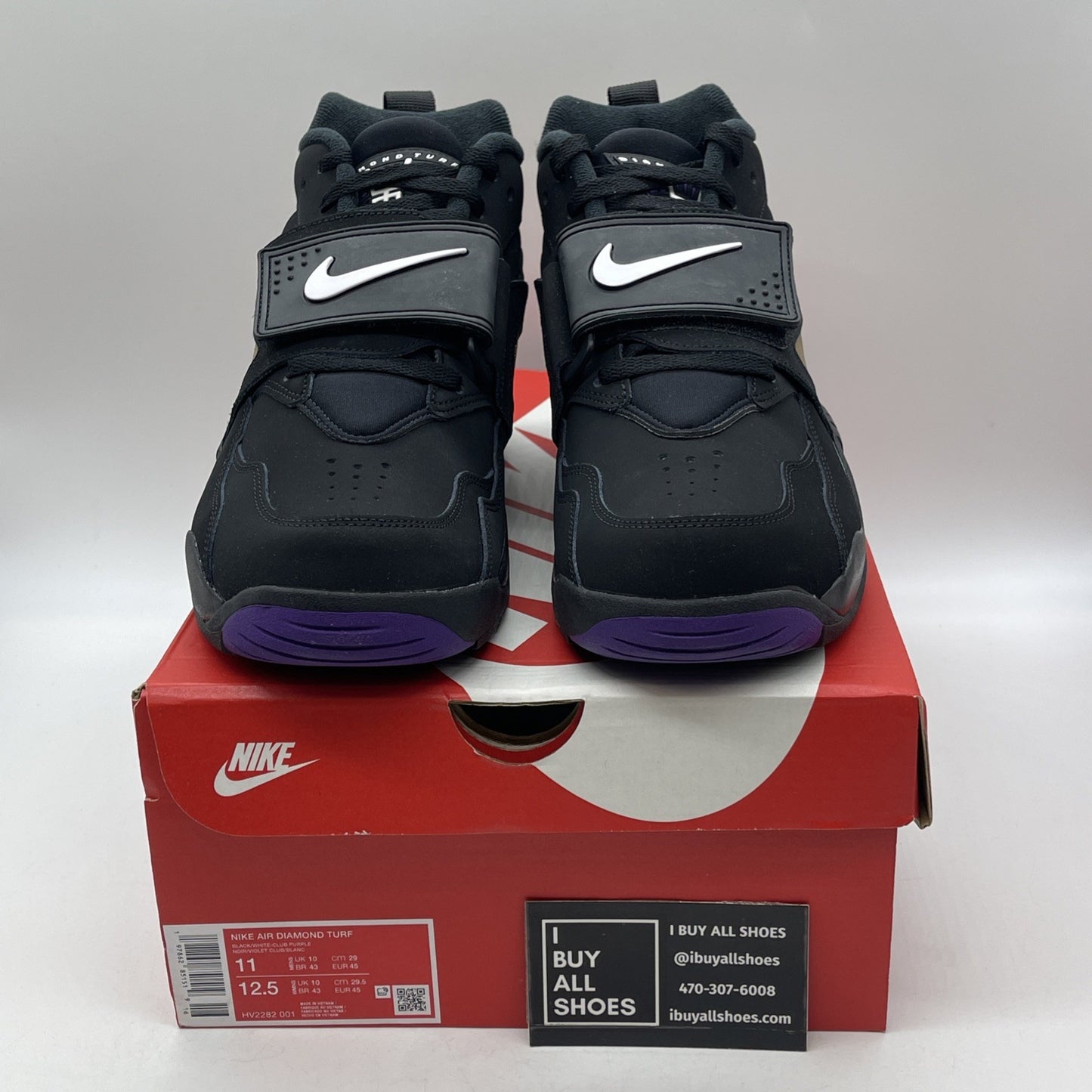 Size 11 - Nike Air Diamond Turf 2025 Ravens Black Gold Suede (HV2282-001)