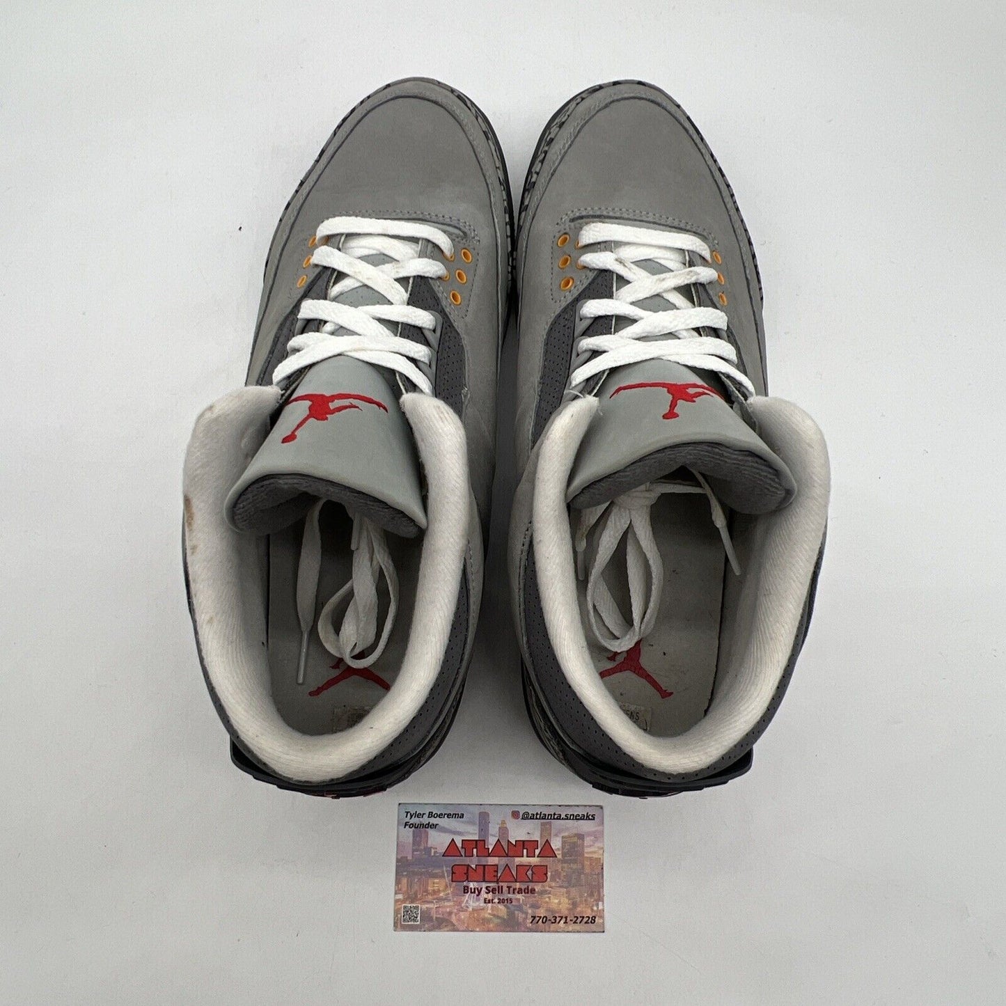 Size 11.5 - Jordan 3 Retro Mid Cool Grey Orange Red Suede Leather (CT8532-012)