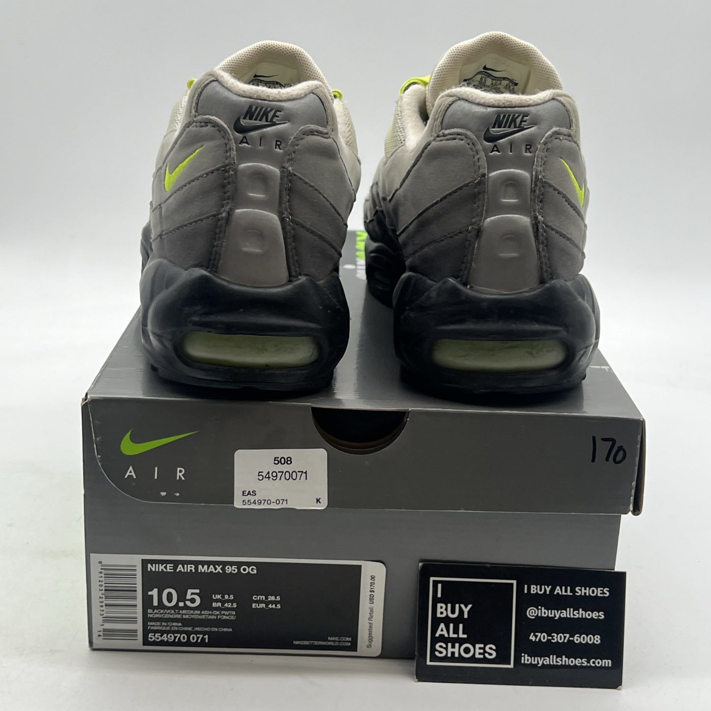Size 10.5 - Nike Air Max 95 OG 2015 Neon (554970-071)