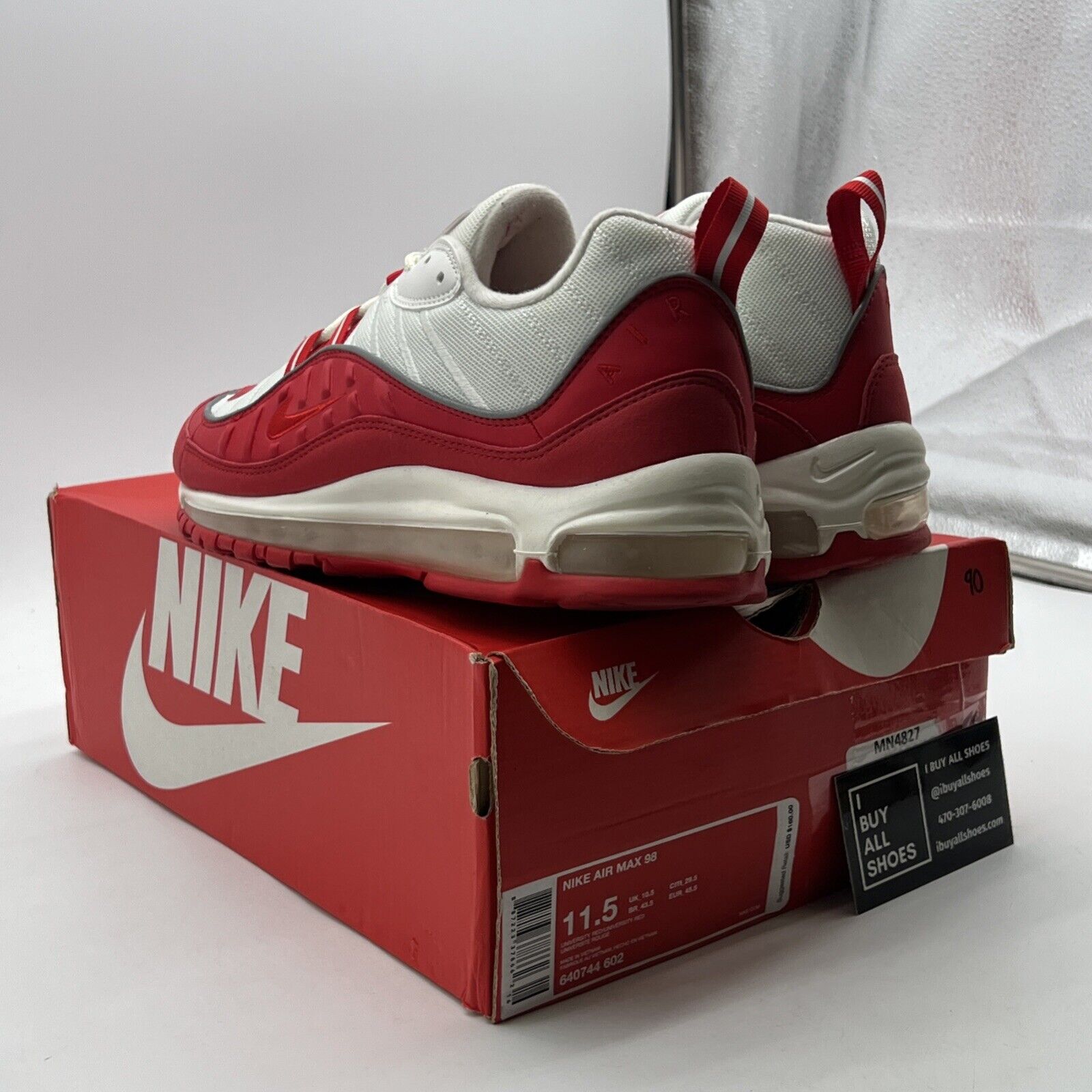 Size 11.5 - Nike Air Max 98 University Red (640744-602)