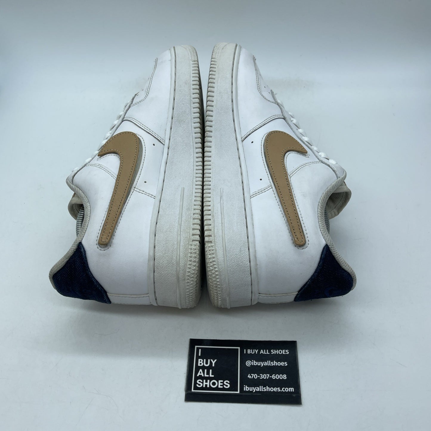 Size 10 - Nike Air Force 1 '07 LV8 Low Removable Swoosh White Vachetta Tan
