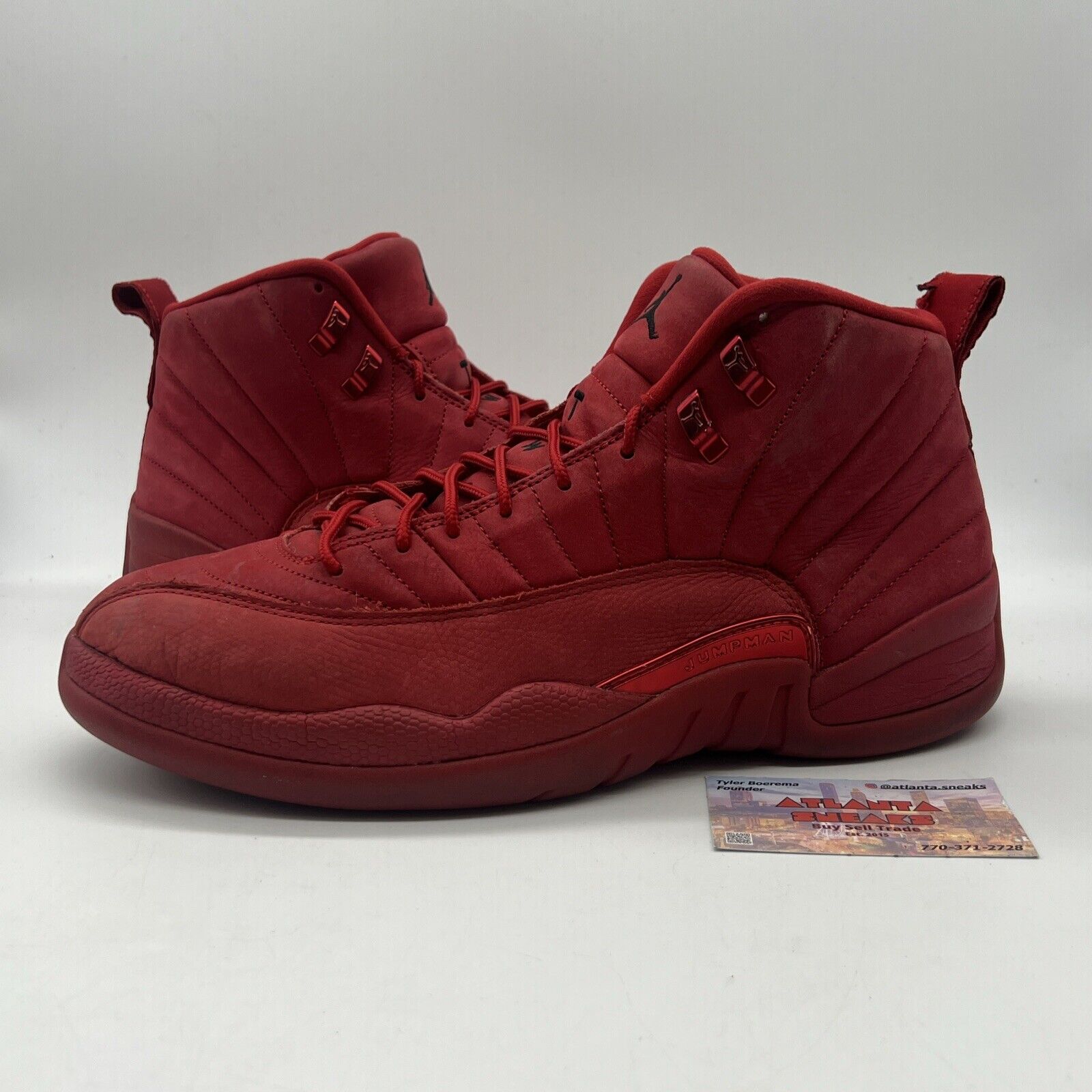 Size 12 - Air Jordan 12 Retro Gym Red Black White Leather Suede Used