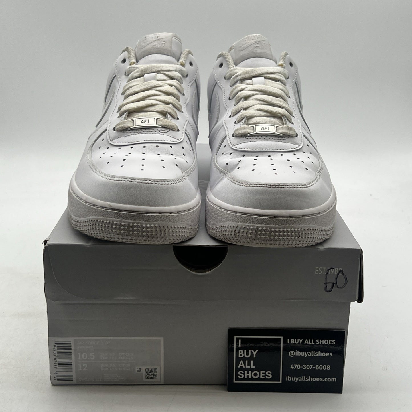 Size 10.5 - Nike Air Force 1 '07 Low Triple White (CW2288-111)