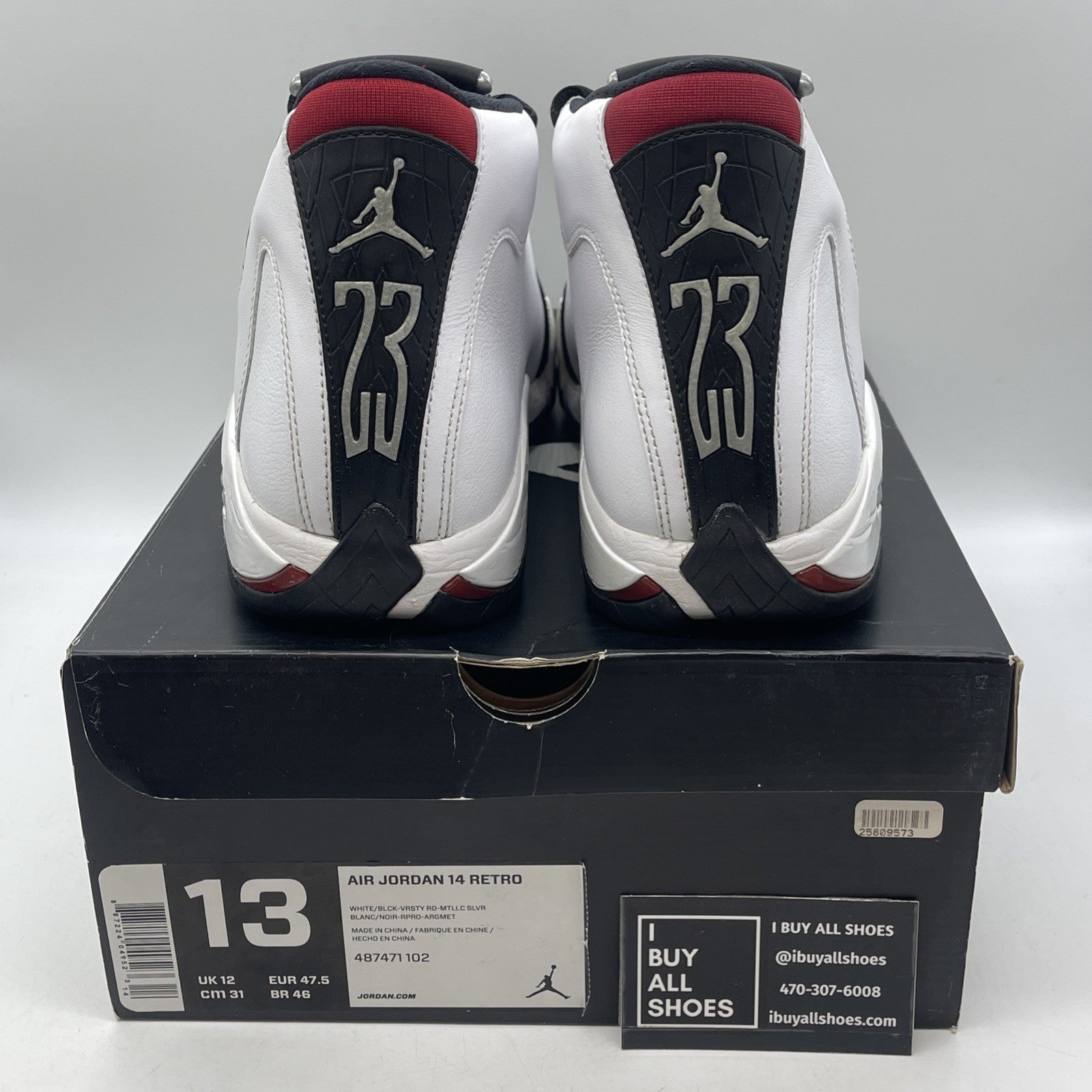 Size 13 - Air Jordan 14 Retro 2014 Black Toe (487471-102)