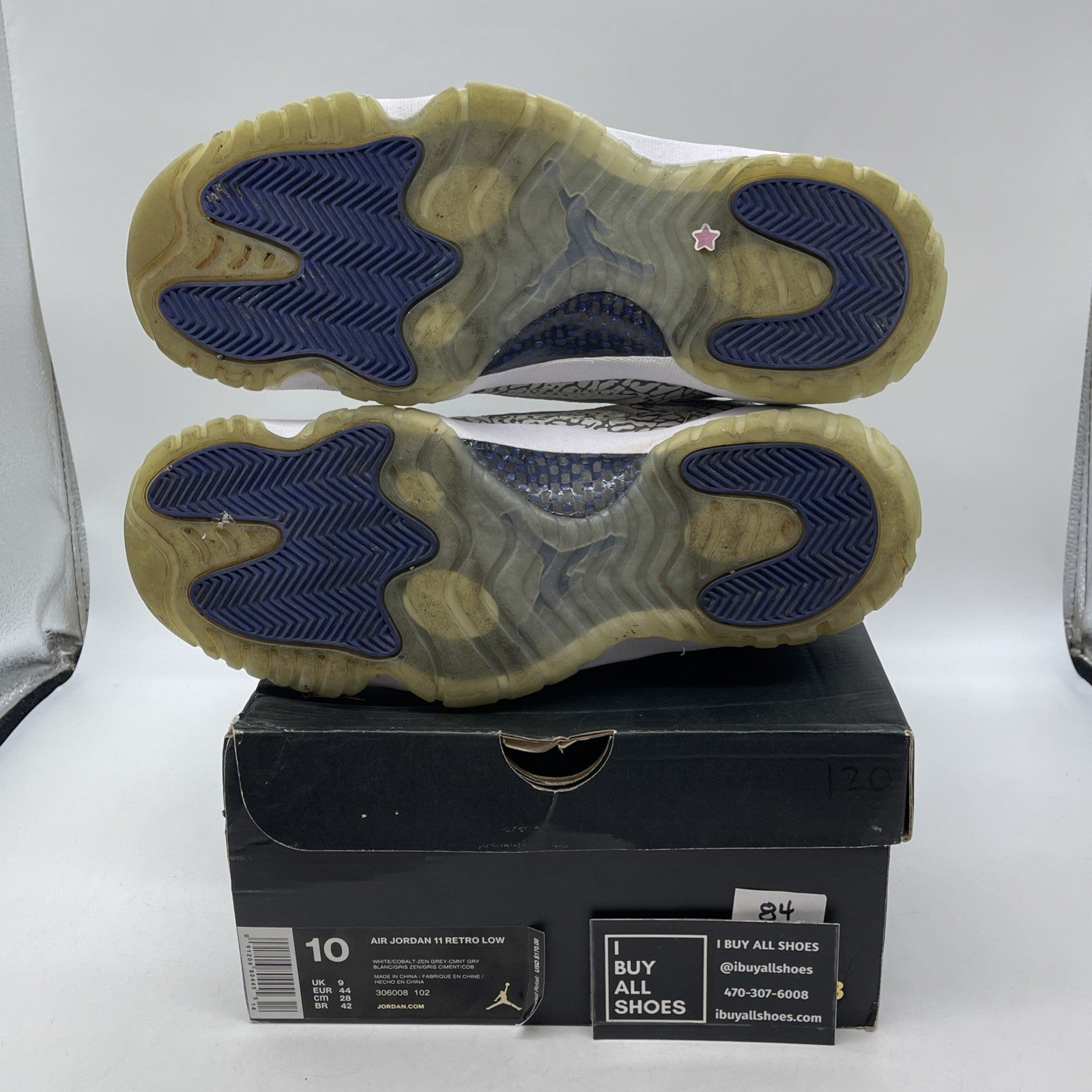 Size 10 - Air Jordan 11 Retro IE 2015 Low Cobalt Grey White Suede (306008-102)