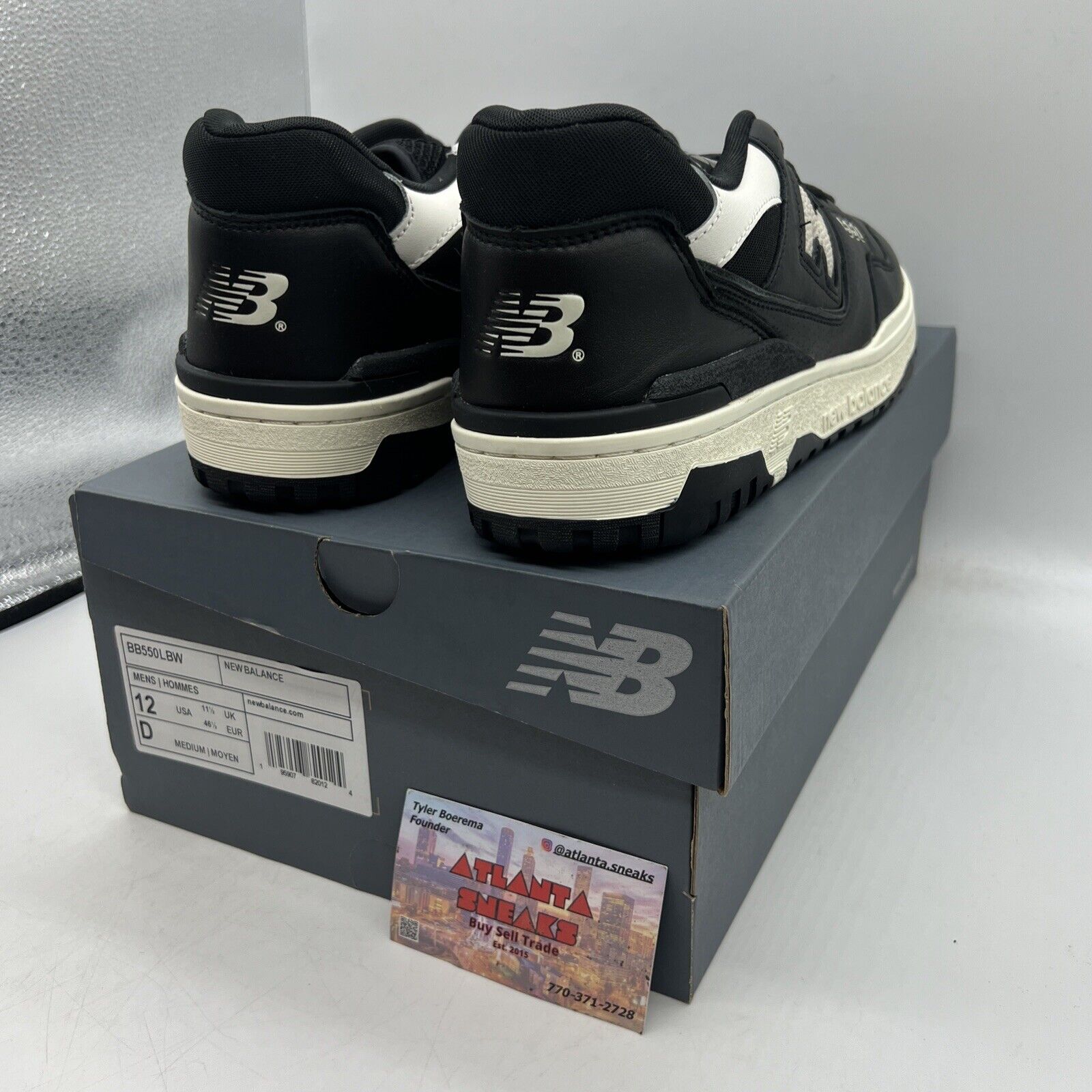 Size 12 - New Balance 550 Black Brand Og All