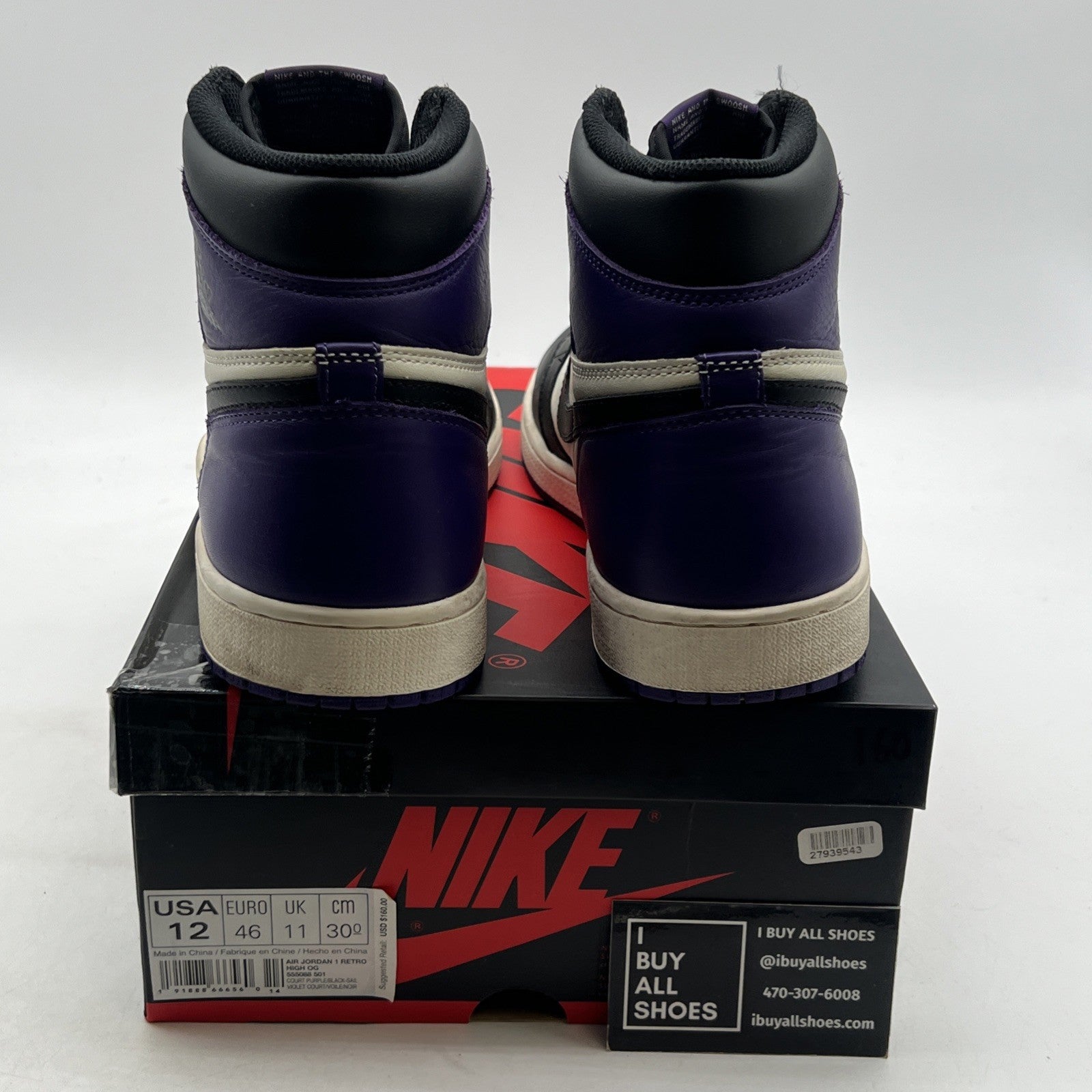 Size 12 - Air Jordan 1 Retro OG High Court Purple (555088-501)