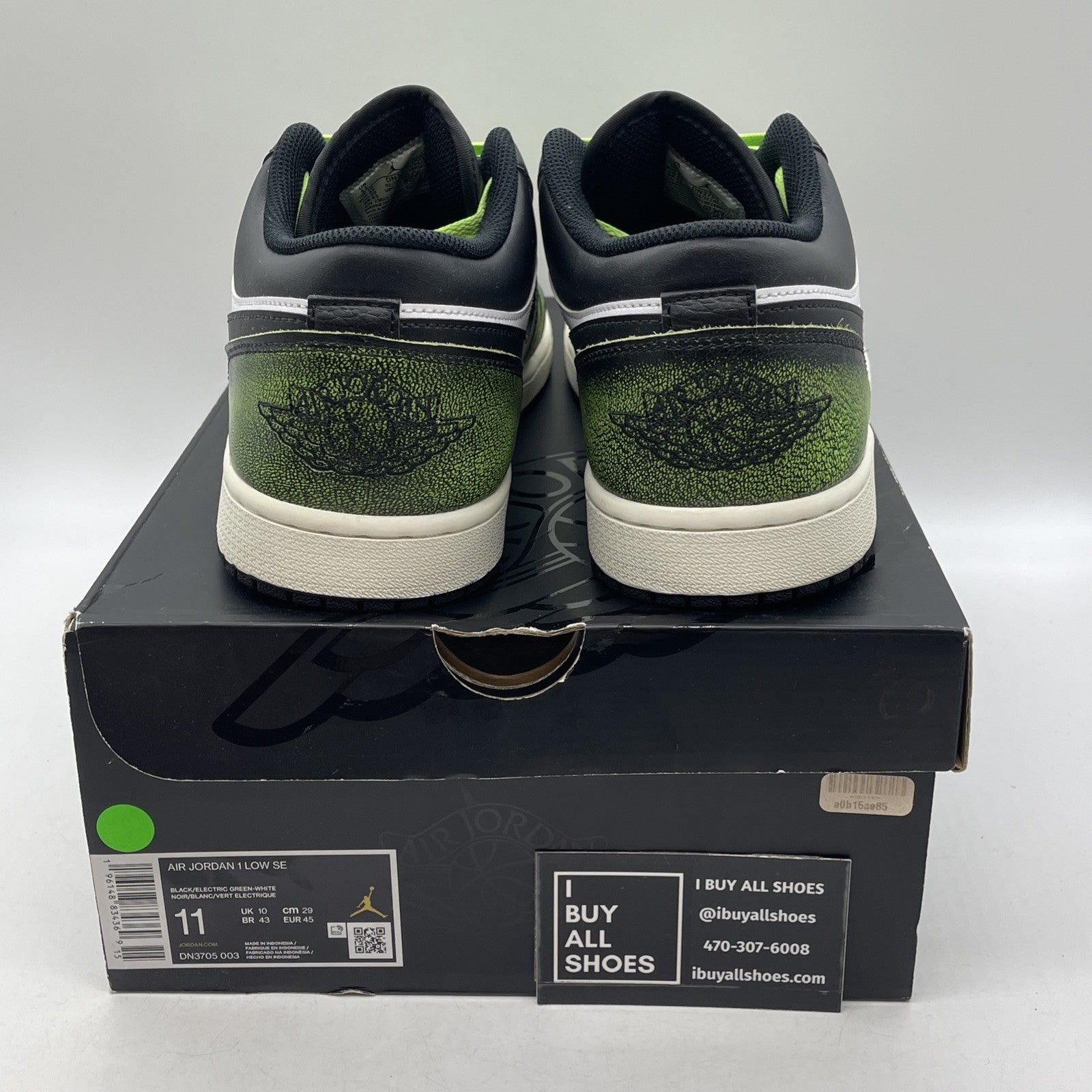 Size 11 - Air Jordan 1 SE Low Wear-Away Electric Green (DN3705-003)