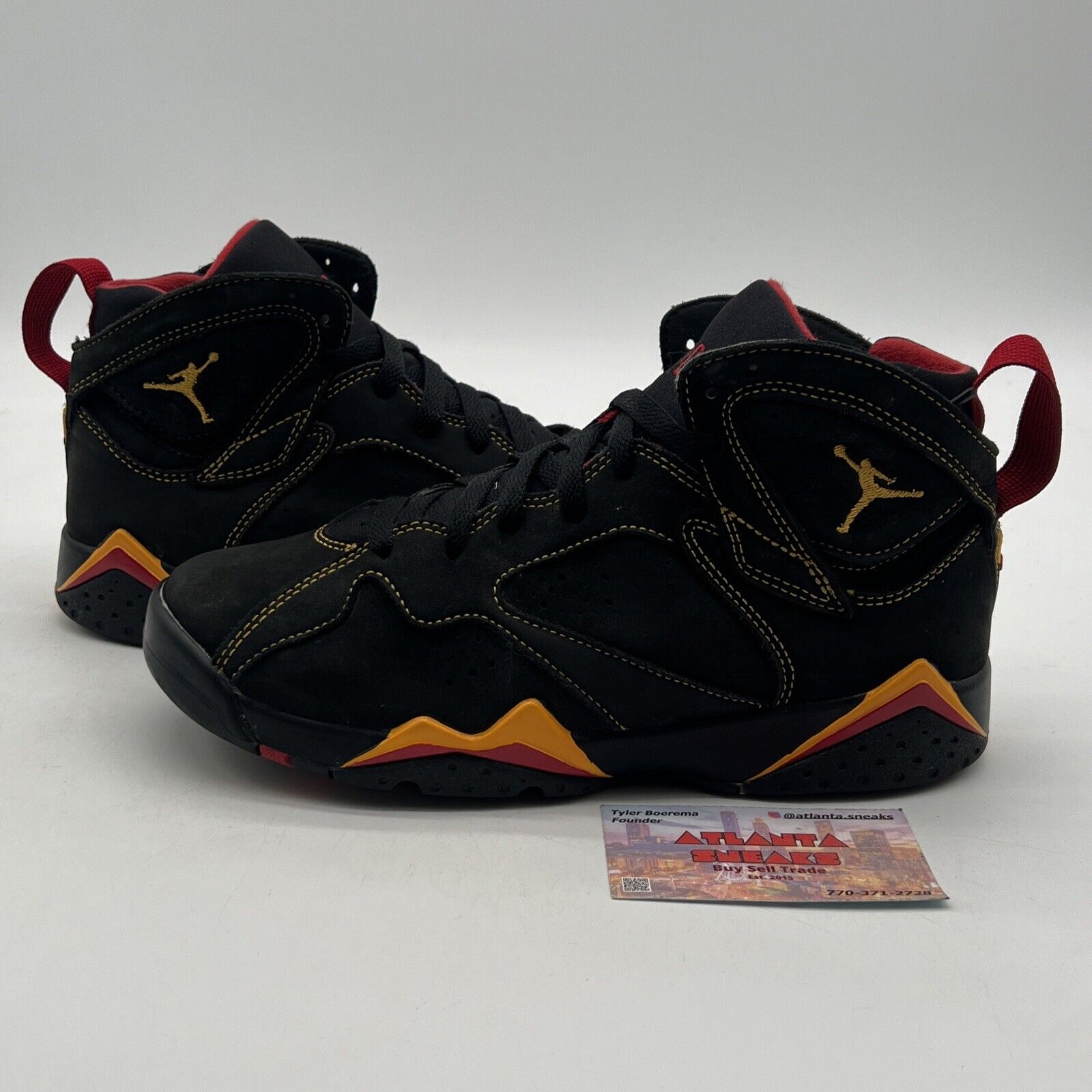 Size 6.5Y - Jordan 7 Retro Citrus Black Red Yellow Suede (DQ6040-081)